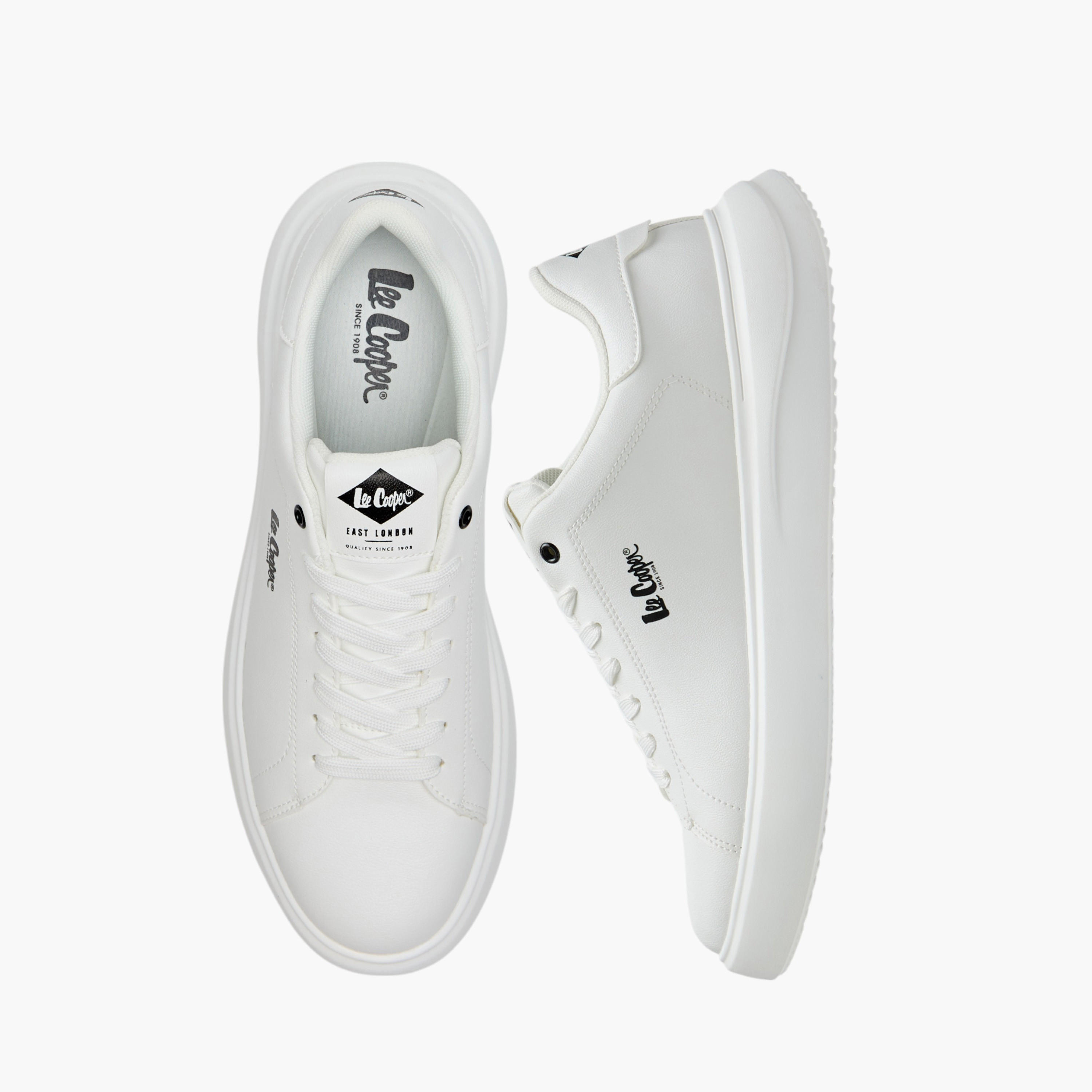 Lee Cooper Men's Logo Print Sneakers with Lace-Up Closure-men-shoes-sneakers-image-1