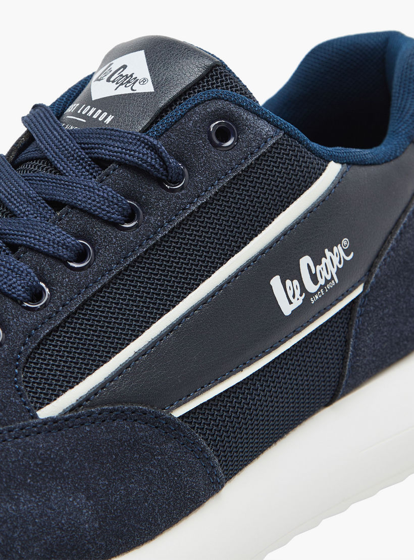 Lee Cooper Men's Logo Print Panelled Lace-Up Sneakers-men-shoes-sneakers-image-4