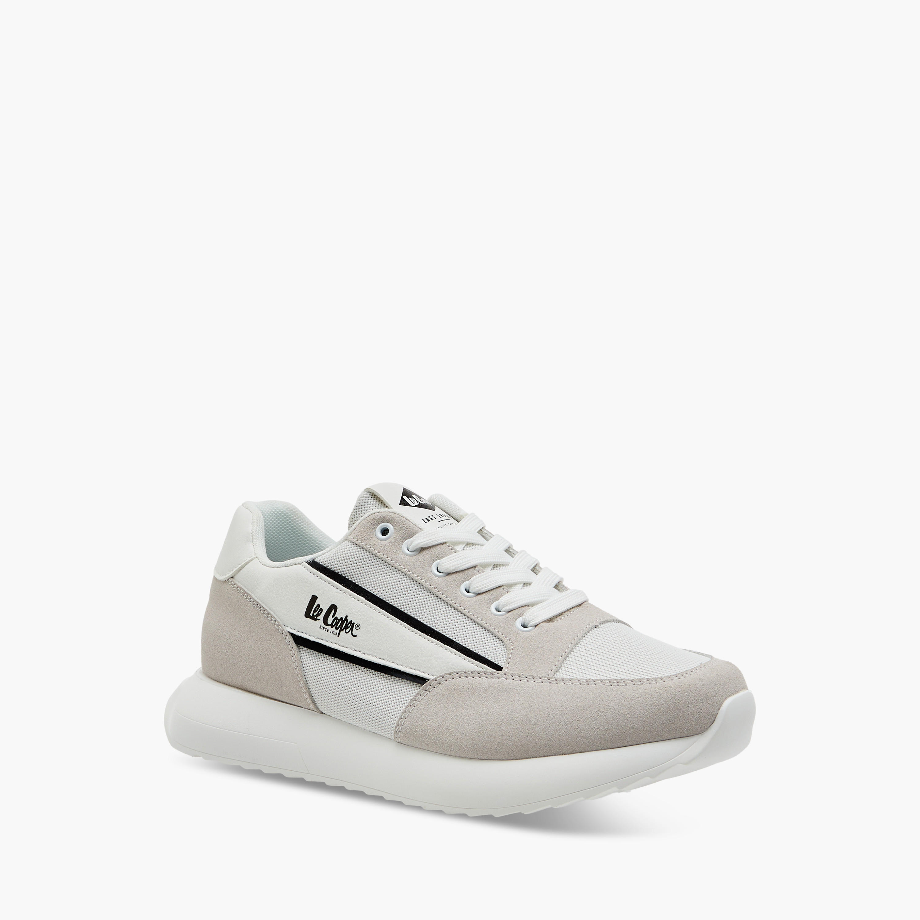 Lee Cooper Men's Logo Print Panelled Lace-Up Sneakers-men-shoes-sneakers-image-2