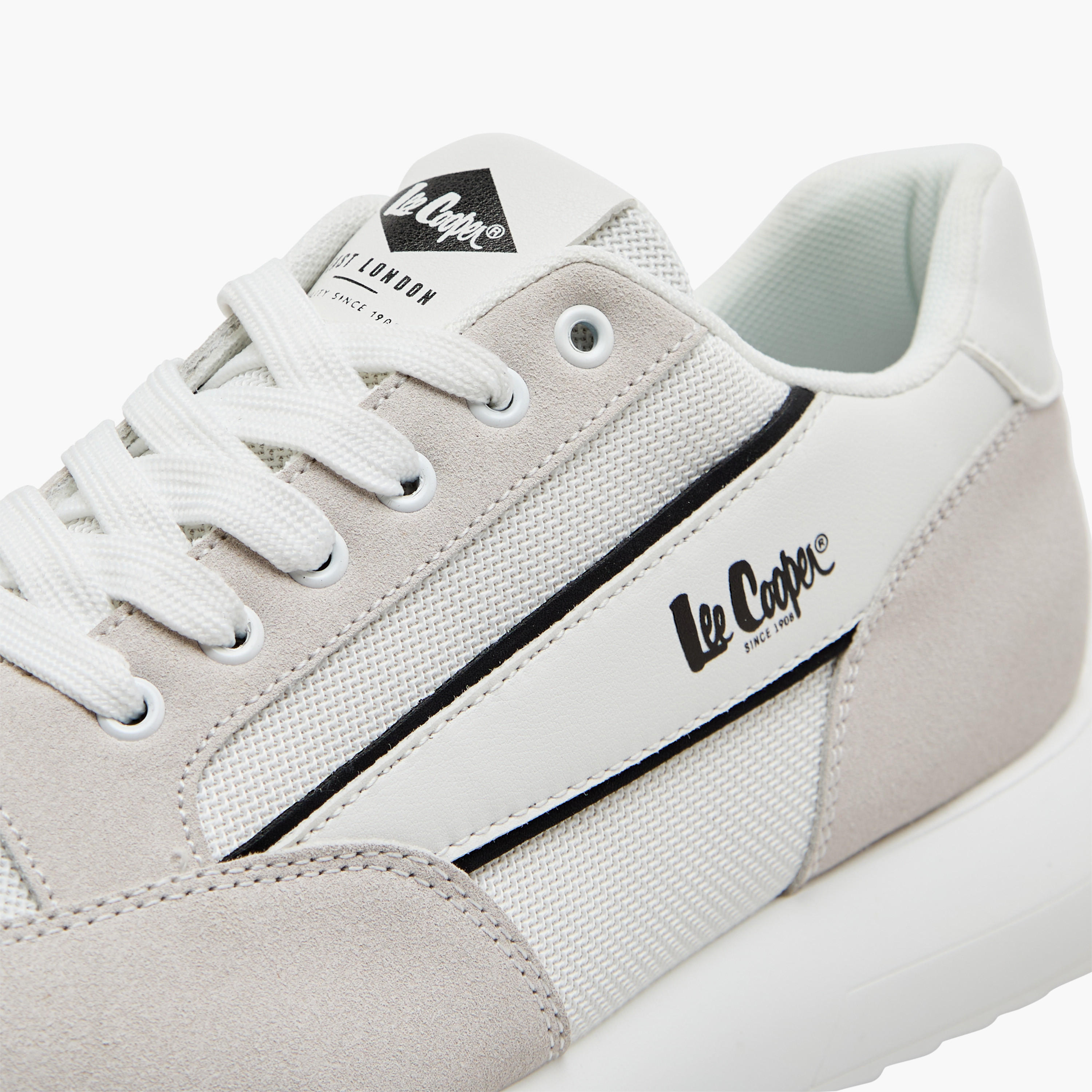Lee Cooper Men's Logo Print Panelled Lace-Up Sneakers-men-shoes-sneakers-image-4