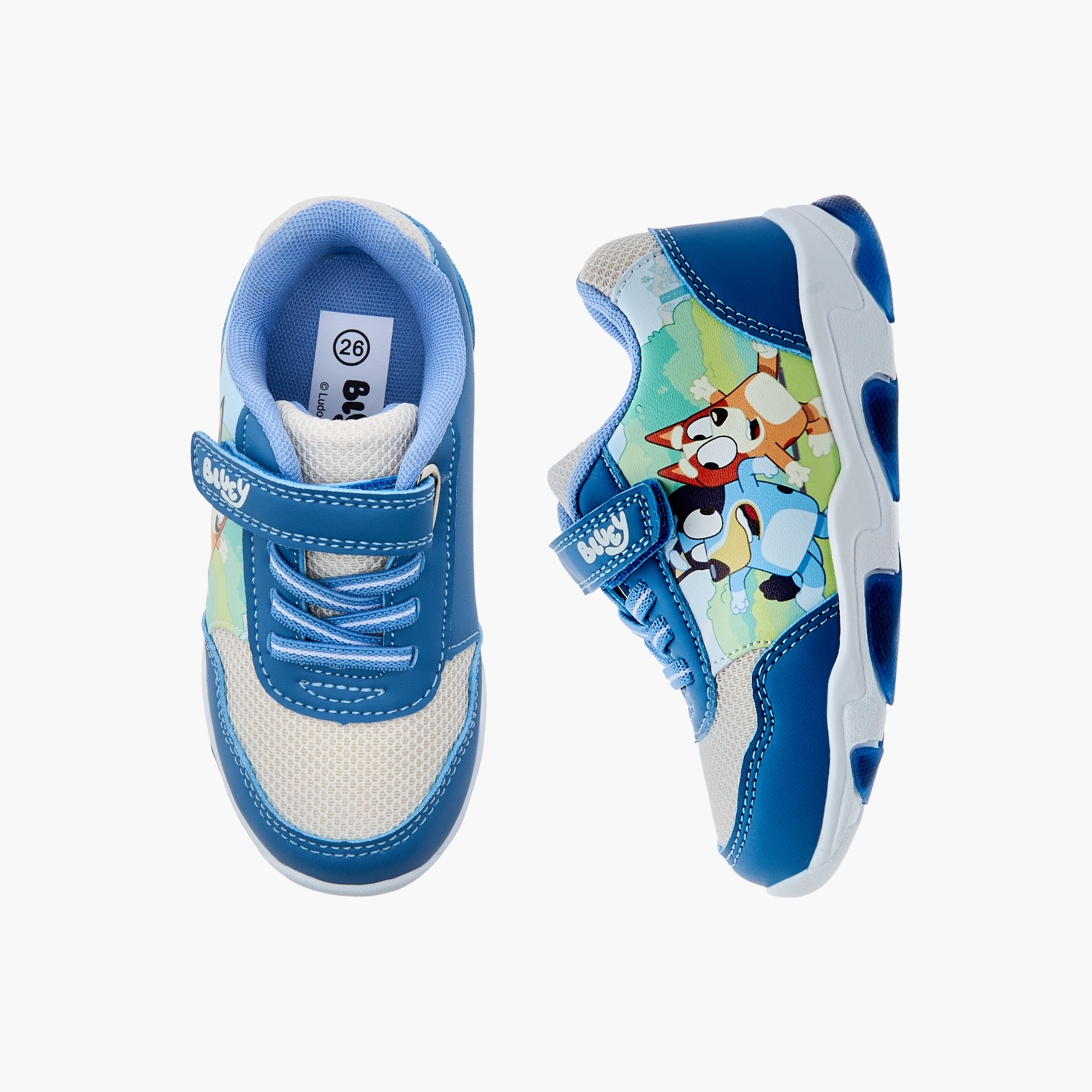 Bluey Printed Light-Up Sneakers with Hook and Loop Closure-boys-shoes-sneakers-image-1