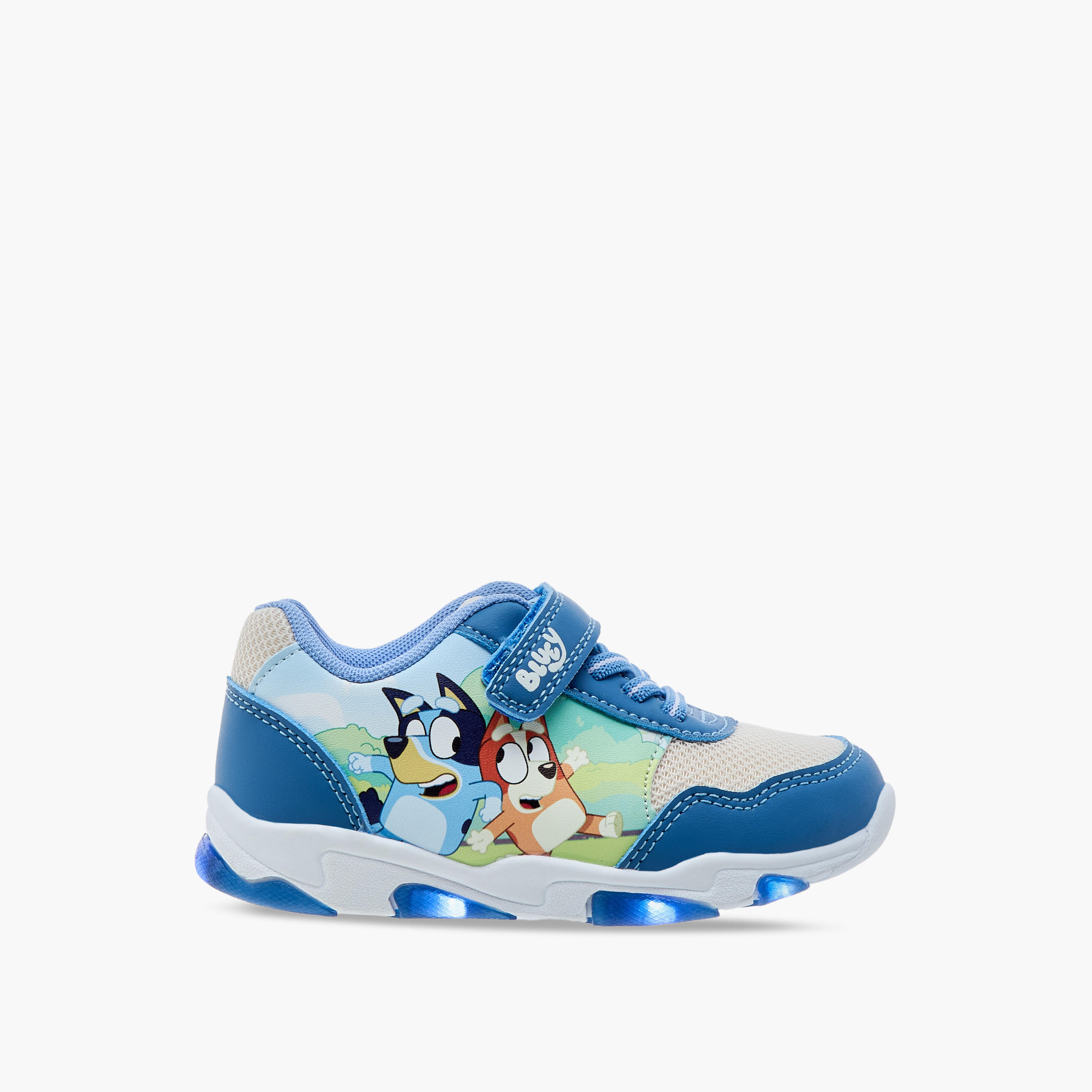 Bluey Printed Light-Up Sneakers with Hook and Loop Closure-boys-shoes-sneakers-image-4