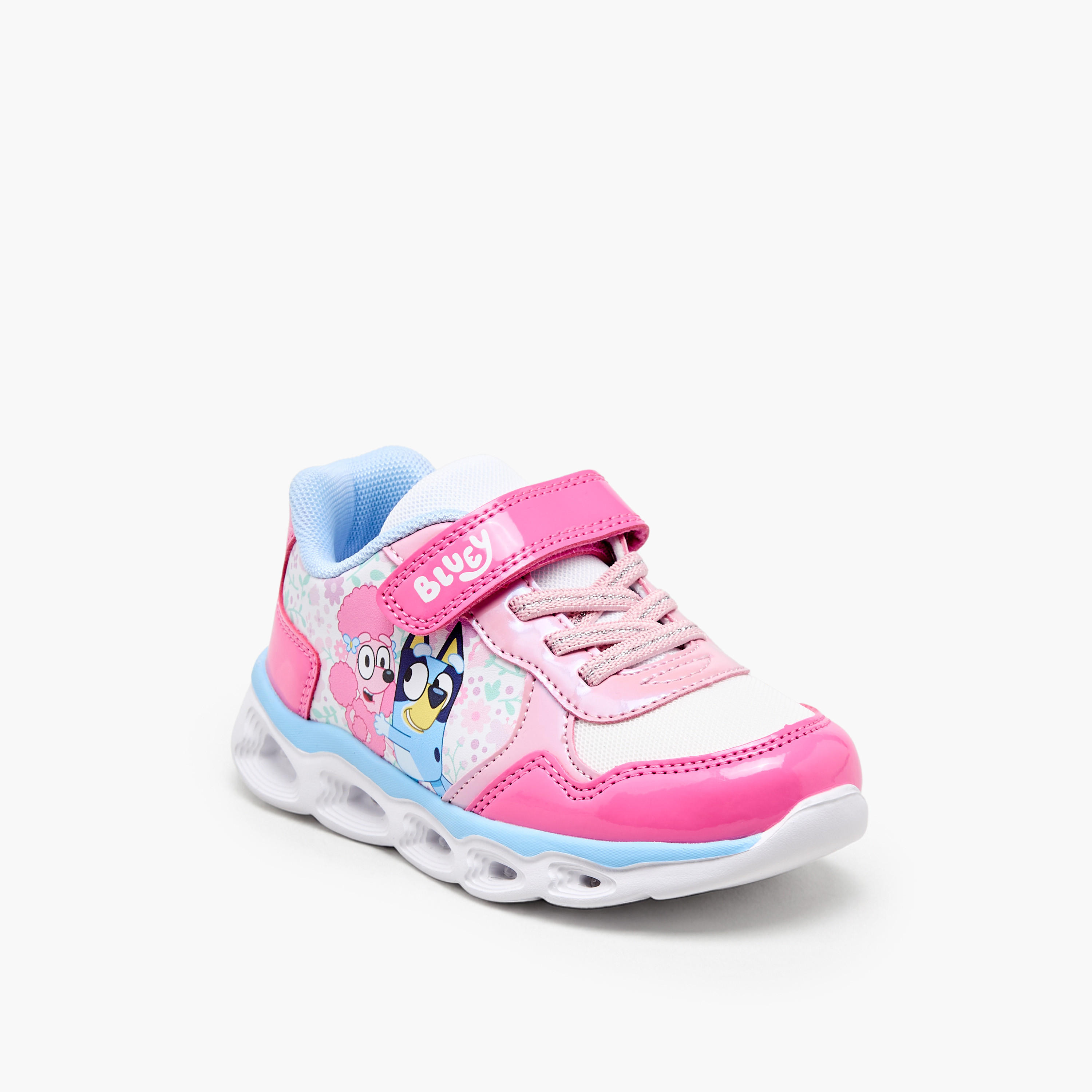 Bluey Girls Hook & Loop Light-Up Ankle Sneakers-girls-shoes-sneakers-image-2