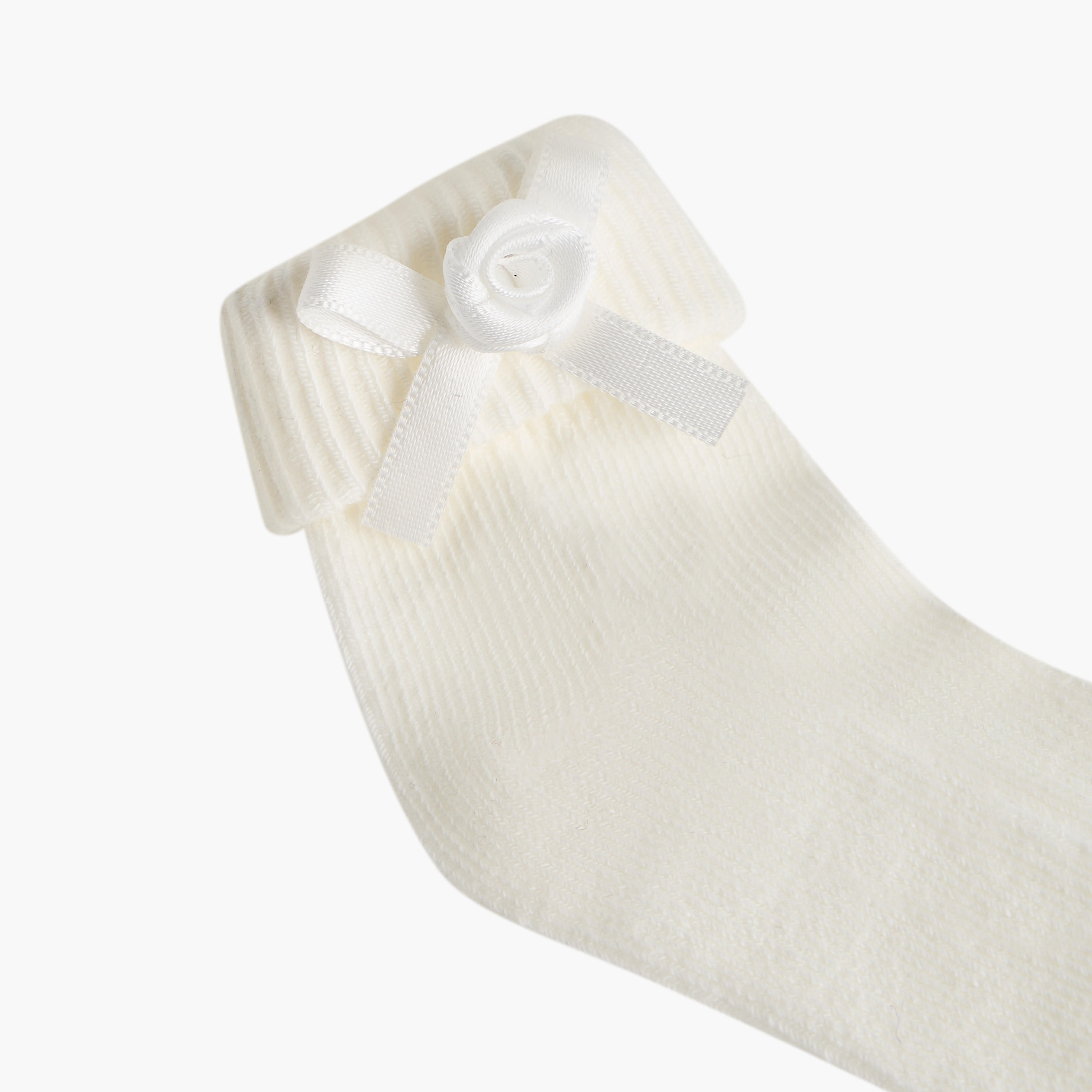 Barefeet Frill Detail Non Terry Ankle Length Socks - Set of 3-girls-accessories-socks-image-3