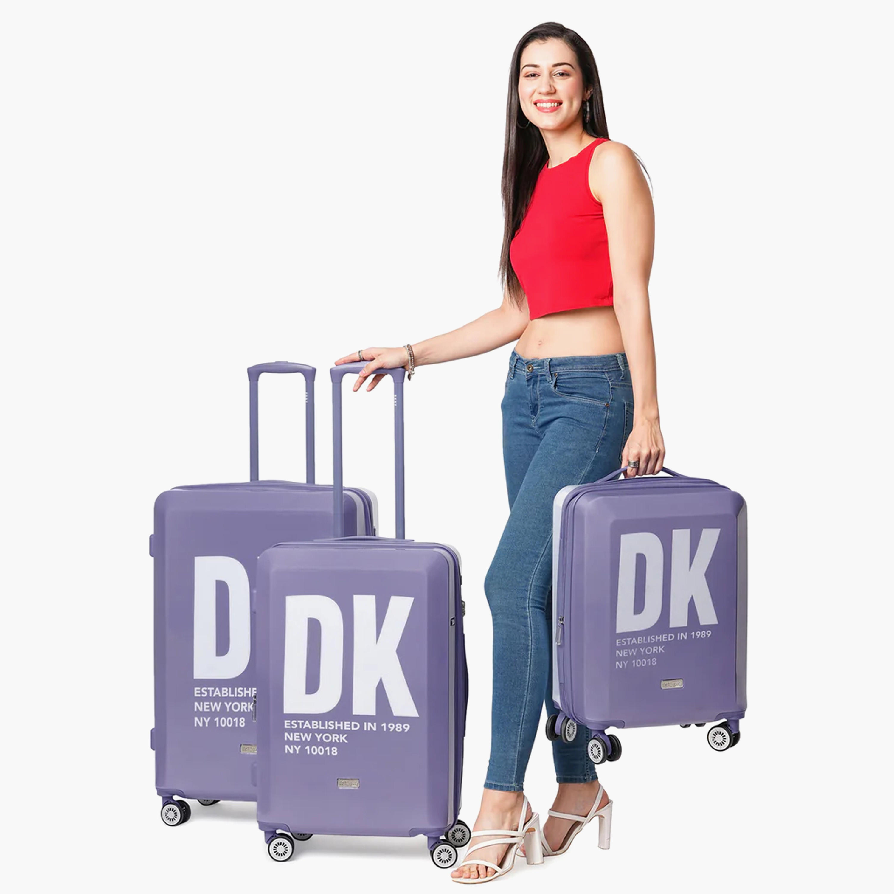 DKNY Logo Print Hardcase Trolley Bag with Retractable Handle - 28 Inches Check-in Bag-travel-luggagesandbags-luggage-image-11