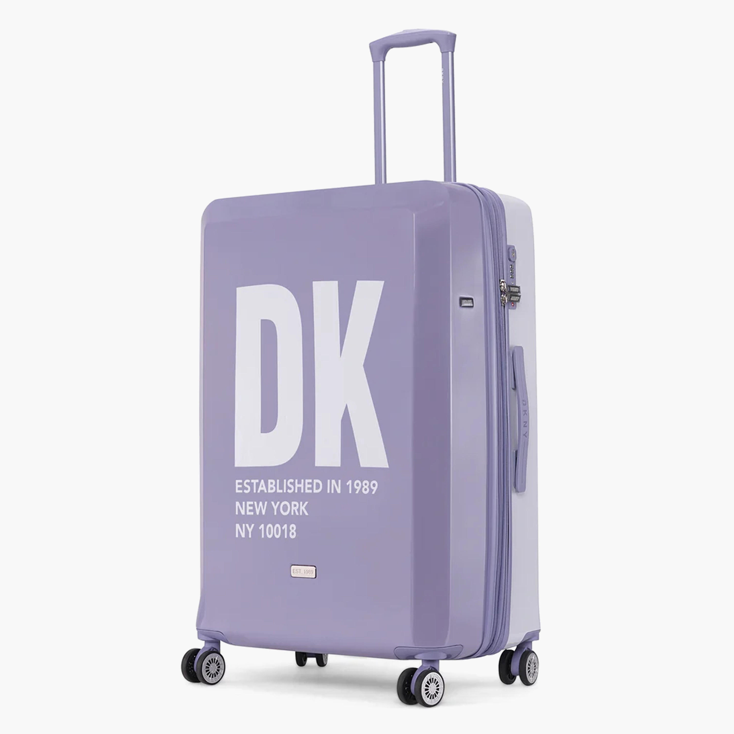 DKNY Logo Print Hardcase Trolley Bag with Retractable Handle - 28 Inches Check-in Bag-travel-luggagesandbags-luggage-image-4