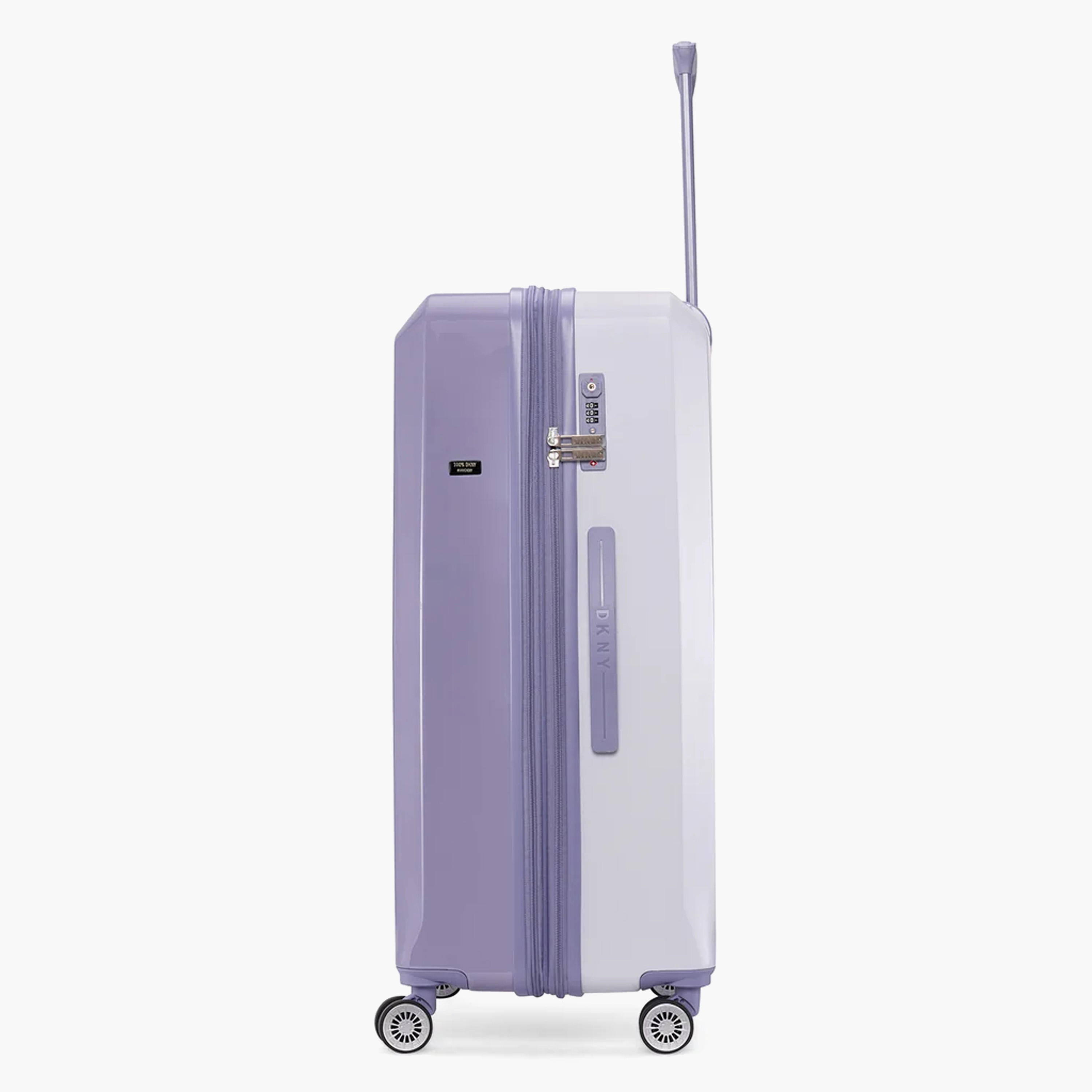 DKNY Logo Print Hardcase Trolley Bag with Retractable Handle - 28 Inches Check-in Bag-travel-luggagesandbags-luggage-image-6