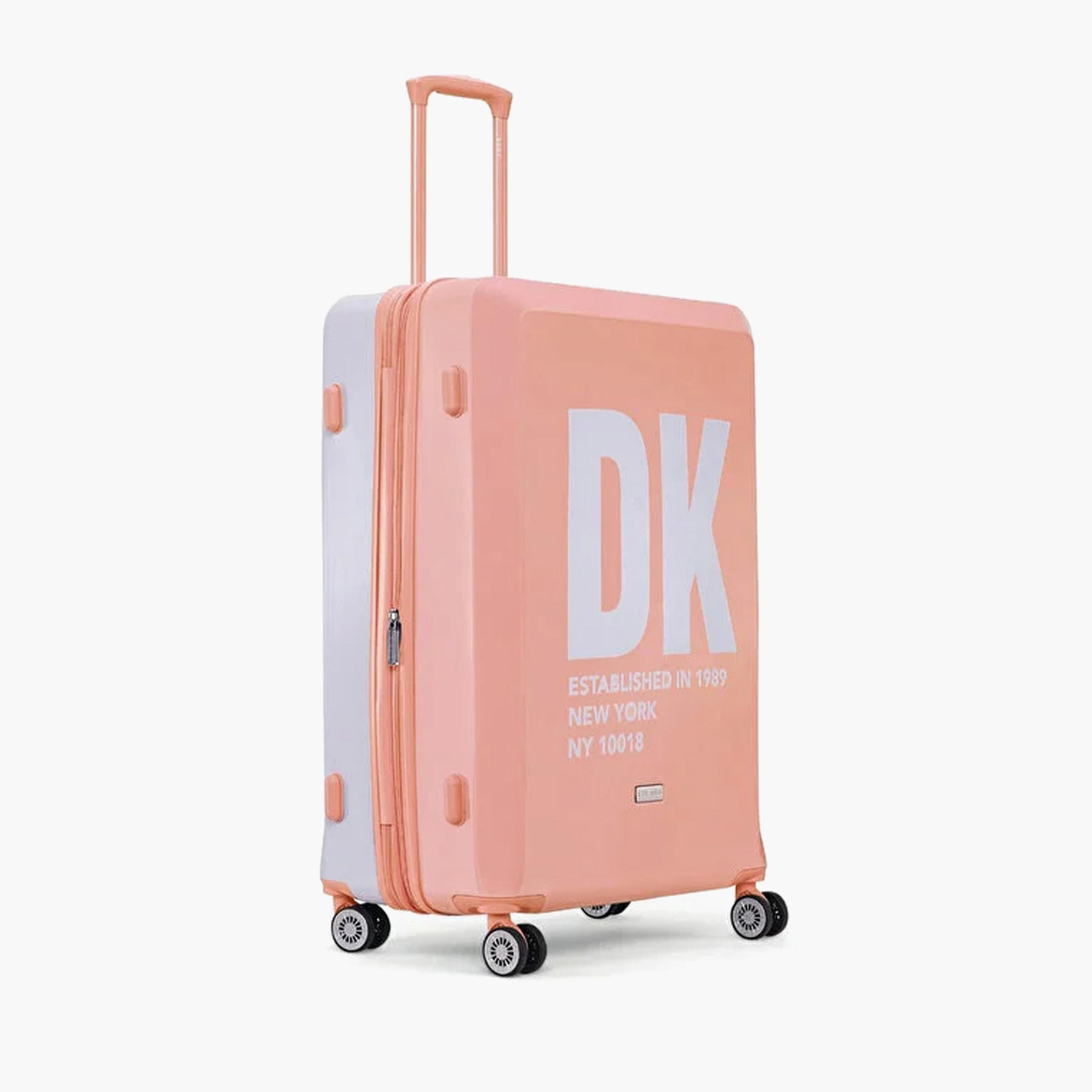 DKNY Logo Print Hardcase Trolley Bag with Retractable Handle - 28 Inches Check-in Bag-travel-luggagesandbags-luggage-image-2