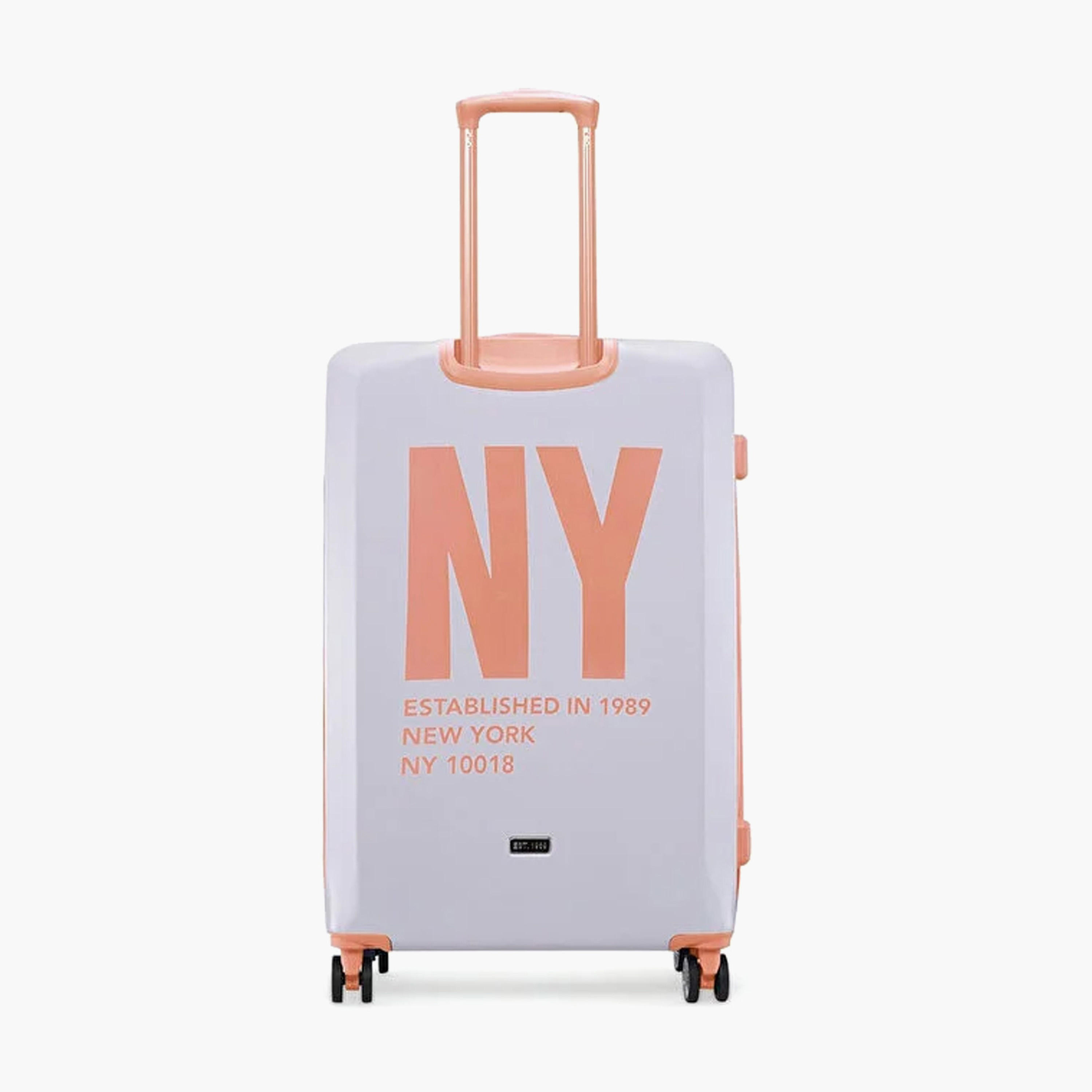 DKNY Logo Print Hardcase Trolley Bag with Retractable Handle - 28 Inches Check-in Bag-travel-luggagesandbags-luggage-image-3