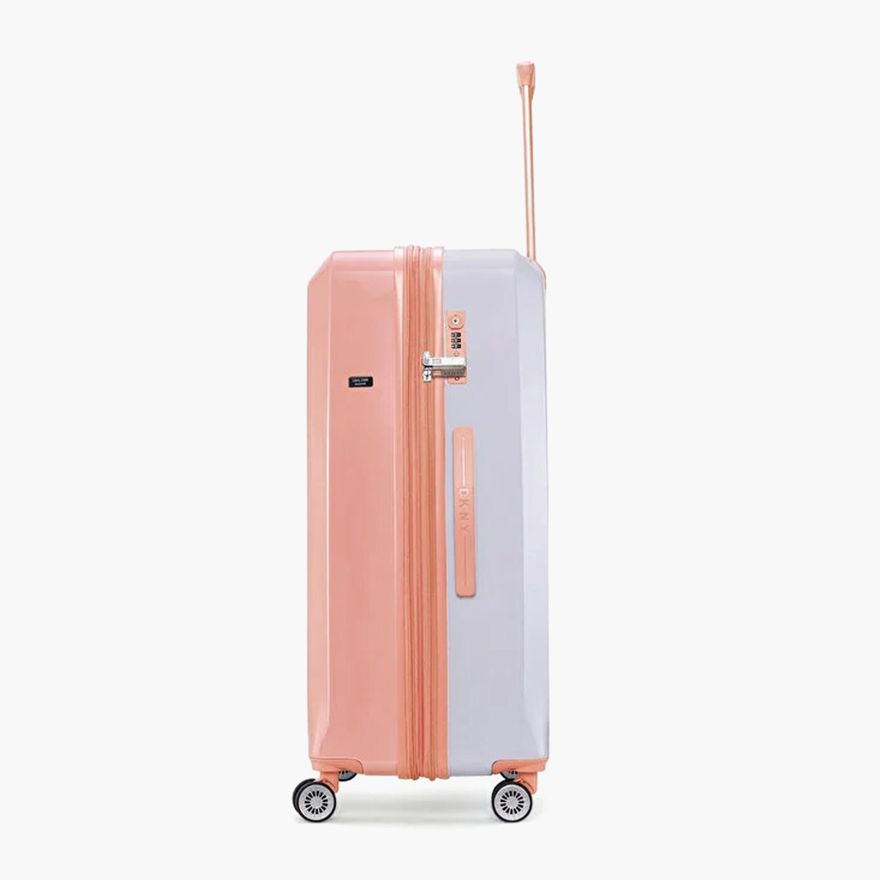 DKNY Logo Print Hardcase Trolley Bag with Retractable Handle - 28 Inches Check-in Bag-travel-luggagesandbags-luggage-image-4
