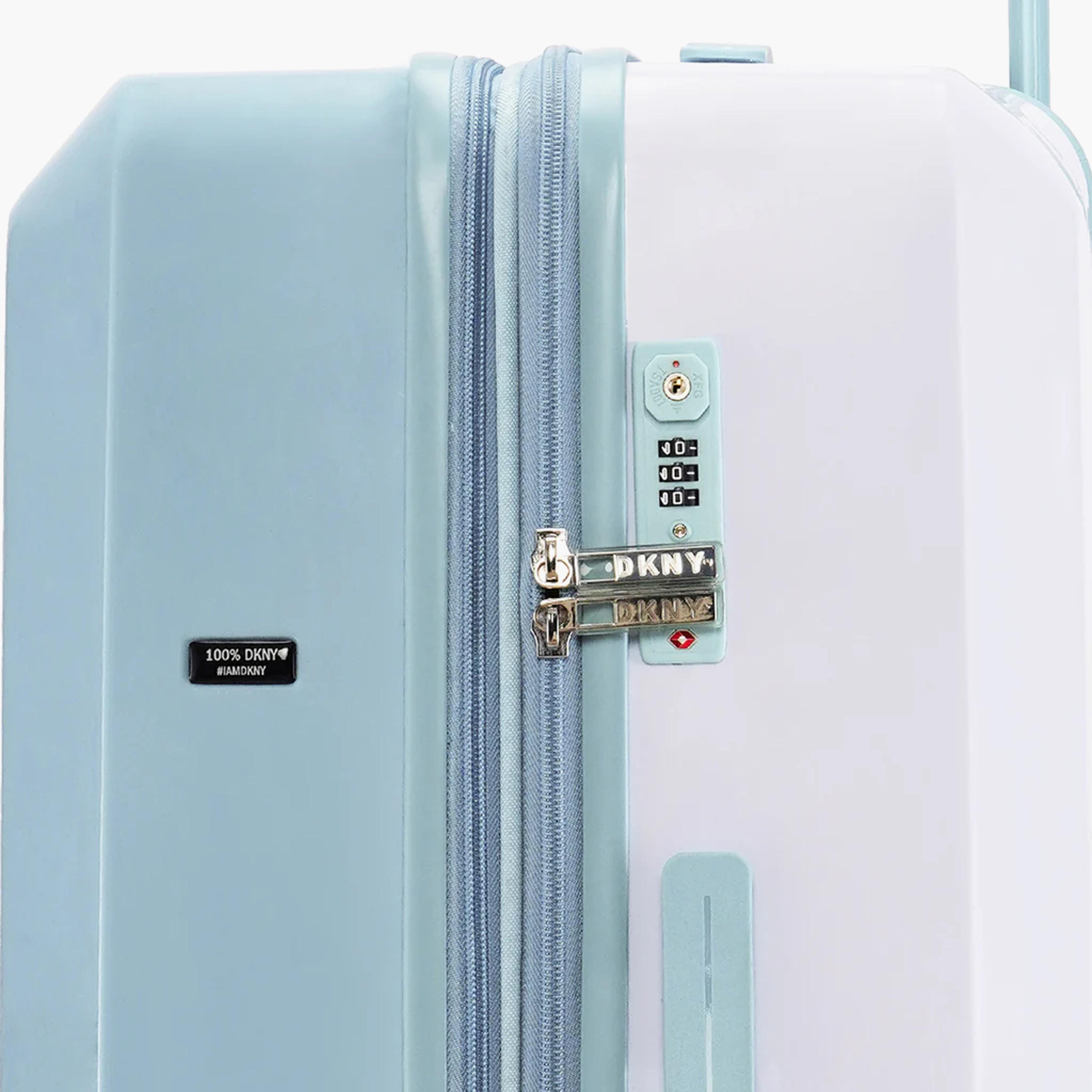 DKNY Logo Print Hardcase Trolley Bag with Retractable Handle - 24 Inches Check-in Bag-travel-luggagesandbags-luggage-image-10