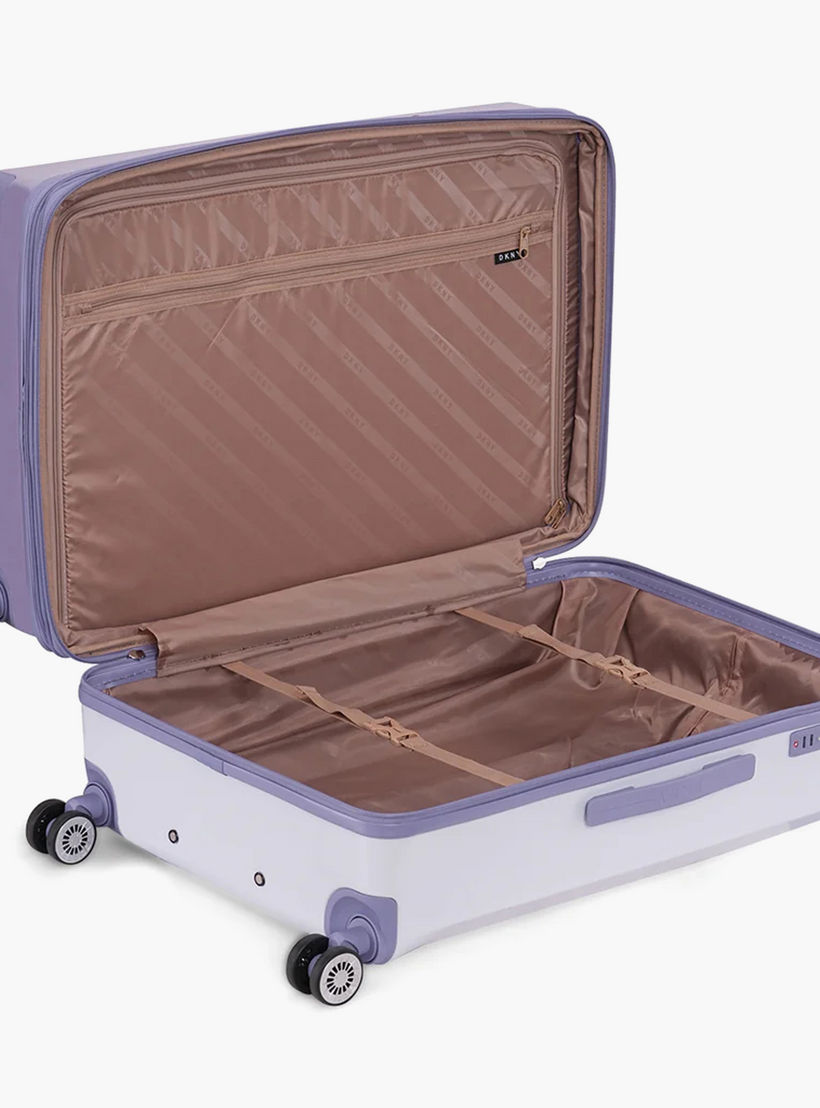 DKNY Logo Print Hardcase Trolley Bag with Retractable Handle - 24 Inches Check-in Bag-travel-luggagesandbags-luggage-image-5