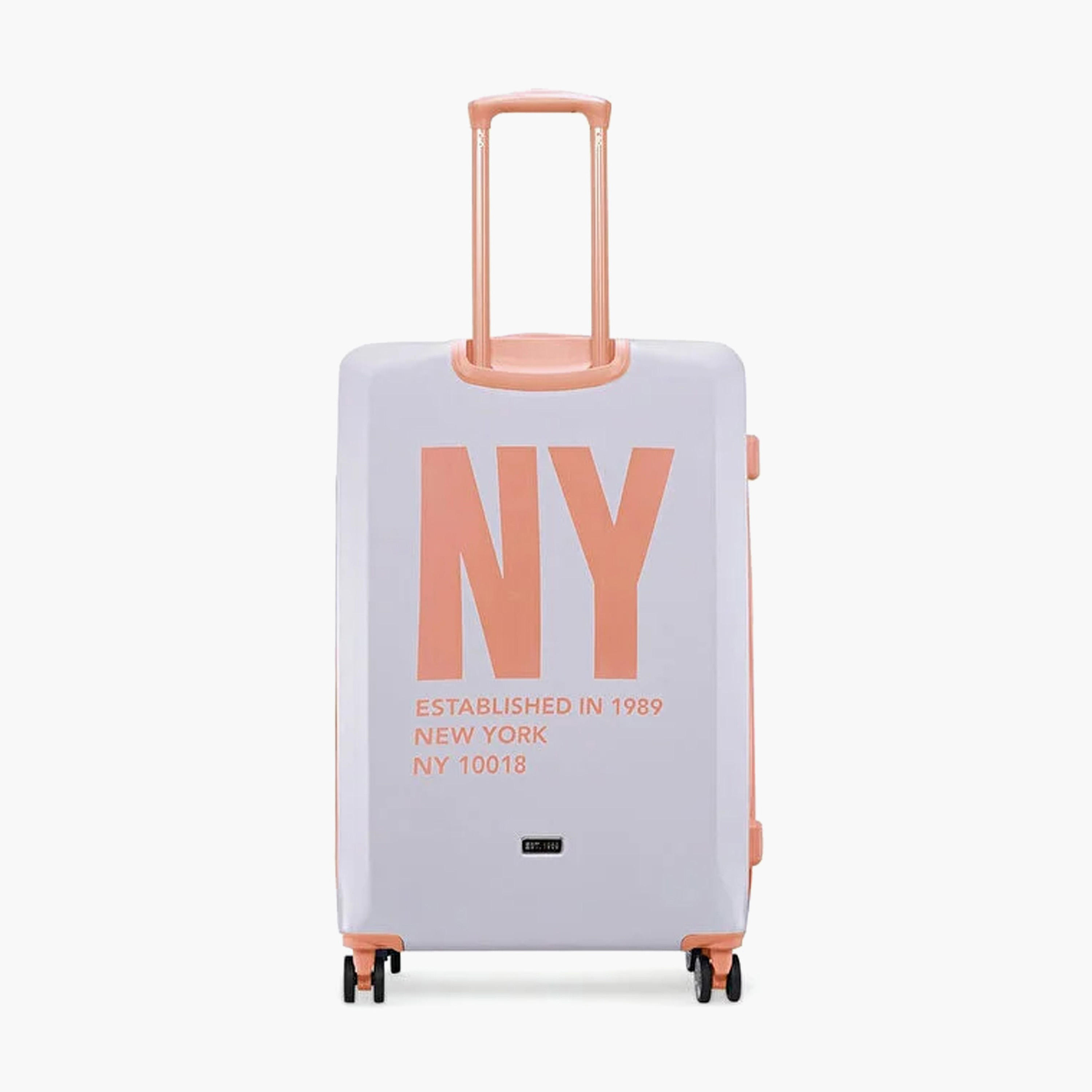 DKNY Logo Print Hardcase Trolley Bag with Retractable Handle - 24 Inches Check-in Bag-travel-luggagesandbags-luggage-image-3