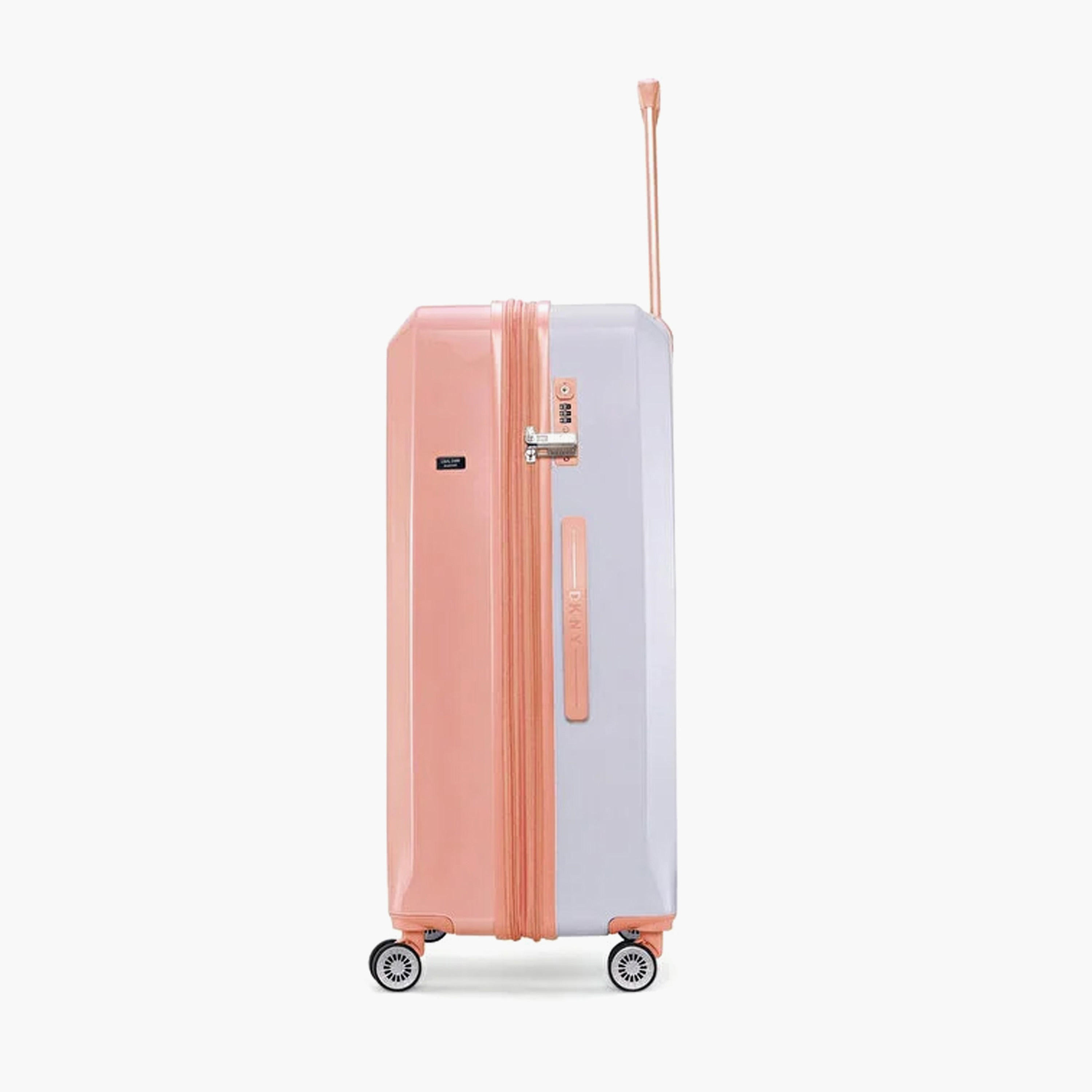 DKNY Logo Print Hardcase Trolley Bag with Retractable Handle - 24 Inches Check-in Bag-travel-luggagesandbags-luggage-image-4