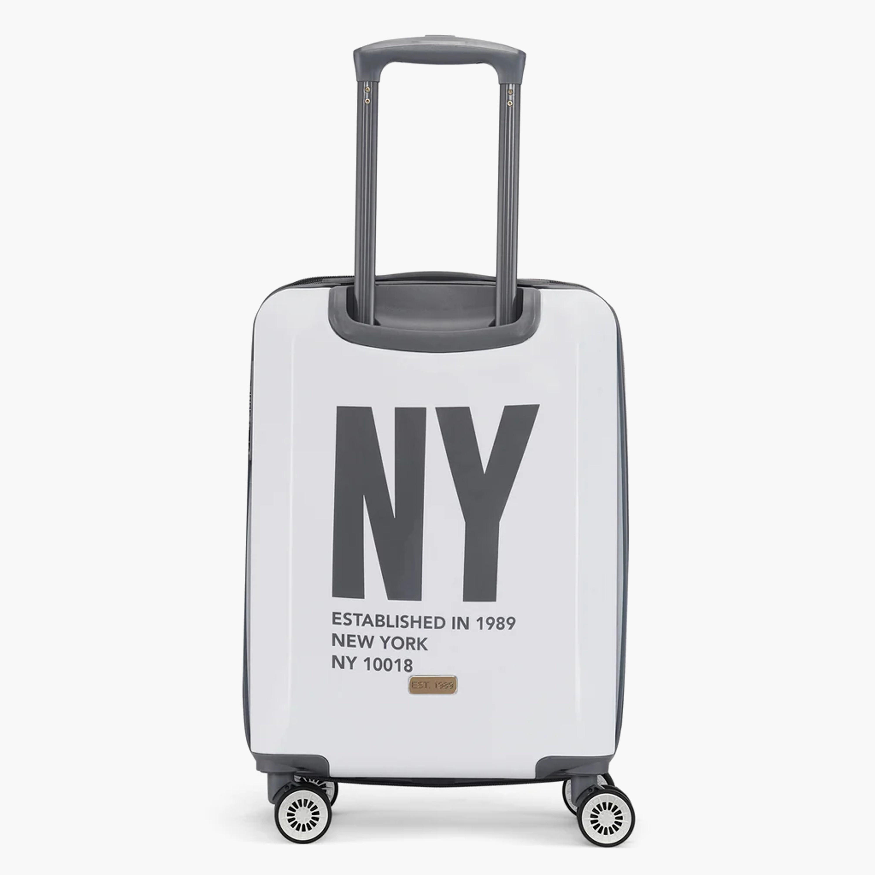 DKNY Logo Print Hardcase Trolley Bag with Retractable Handle - 20 Inches Check-in Bag-travel-luggagesandbags-luggage-image-8