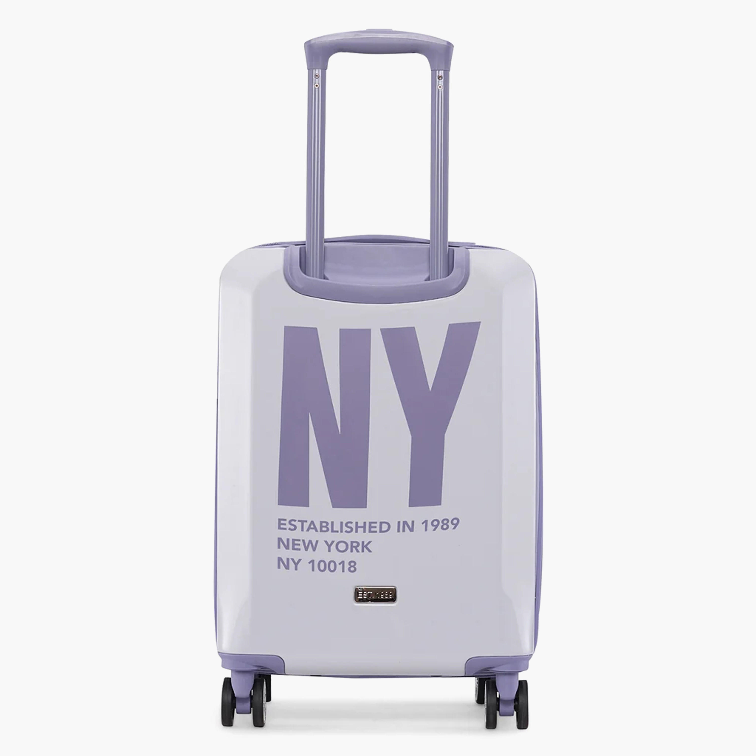 DKNY Logo Print Hardcase Trolley Bag with Retractable Handle - 20 Inches Check-in Bag-travel-luggagesandbags-luggage-image-10