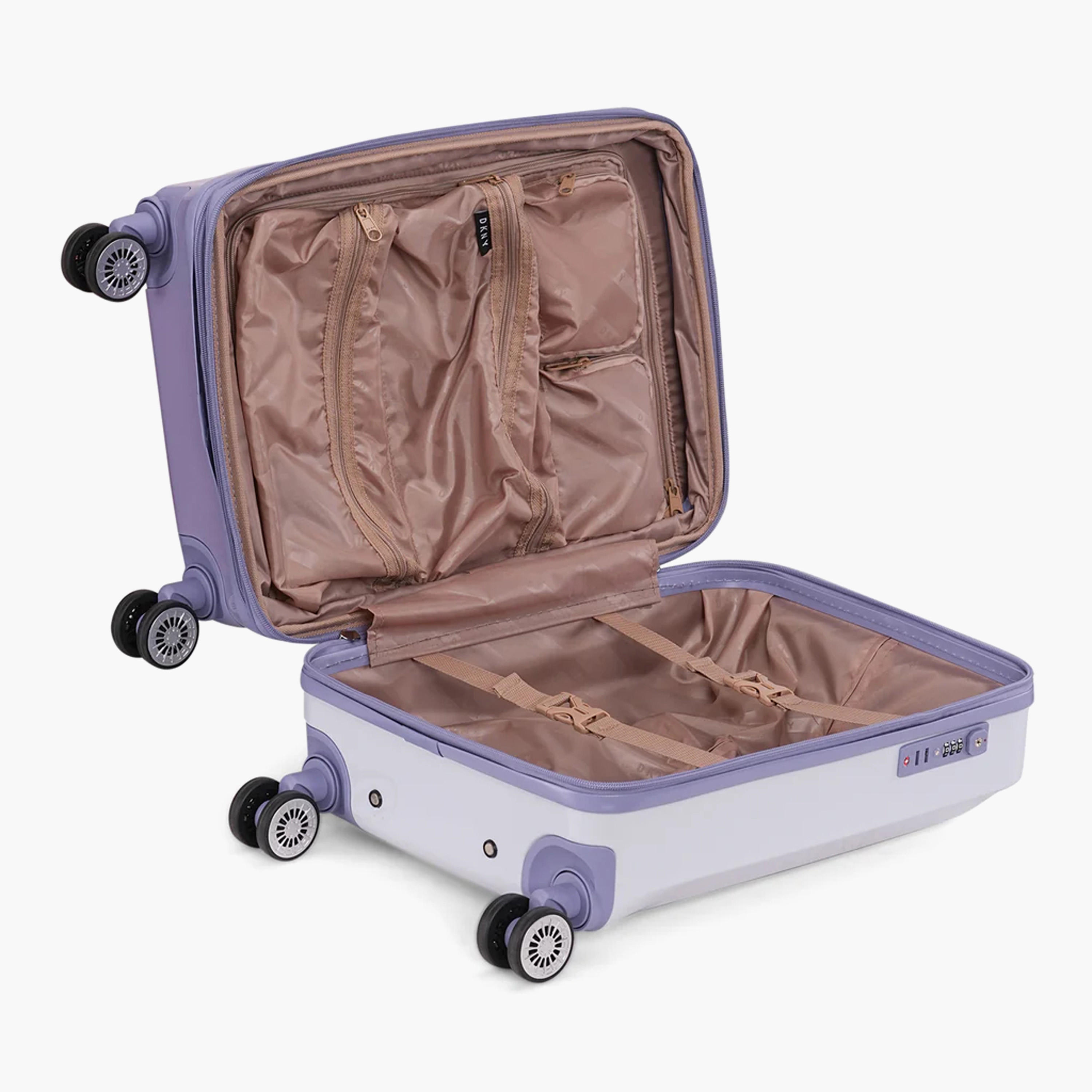 DKNY Logo Print Hardcase Trolley Bag with Retractable Handle - 20 Inches Check-in Bag-travel-luggagesandbags-luggage-image-6