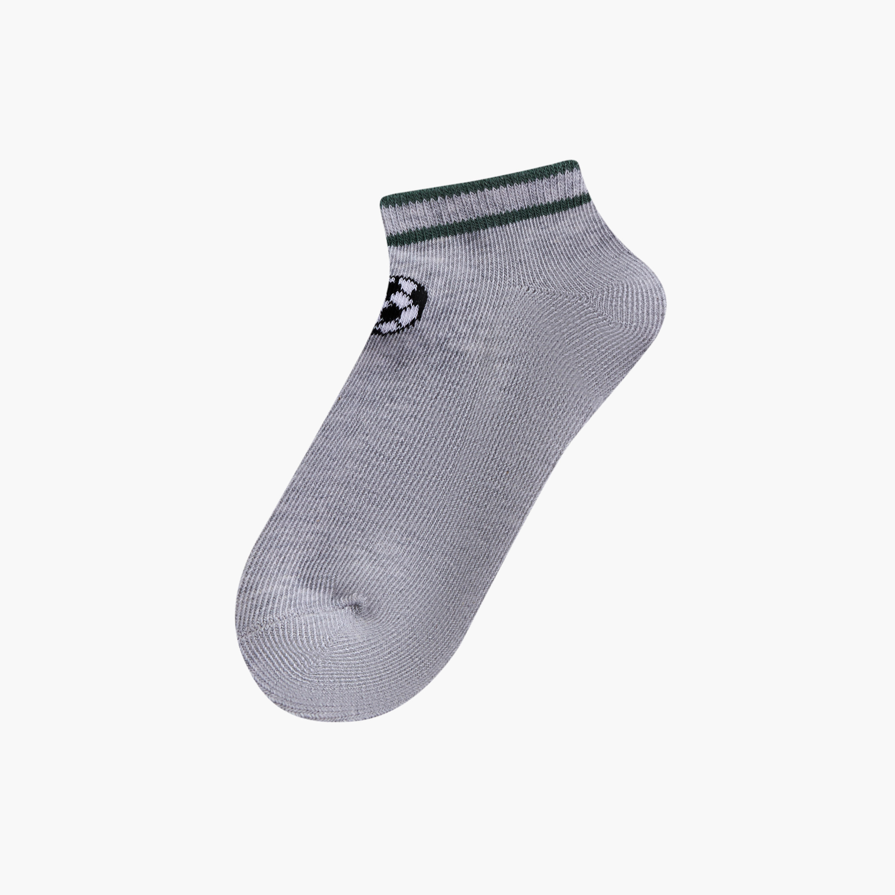 Juniors Football Print Non Terry Ankle Length Socks - Set of 5-boys-accessories-socks-image-2