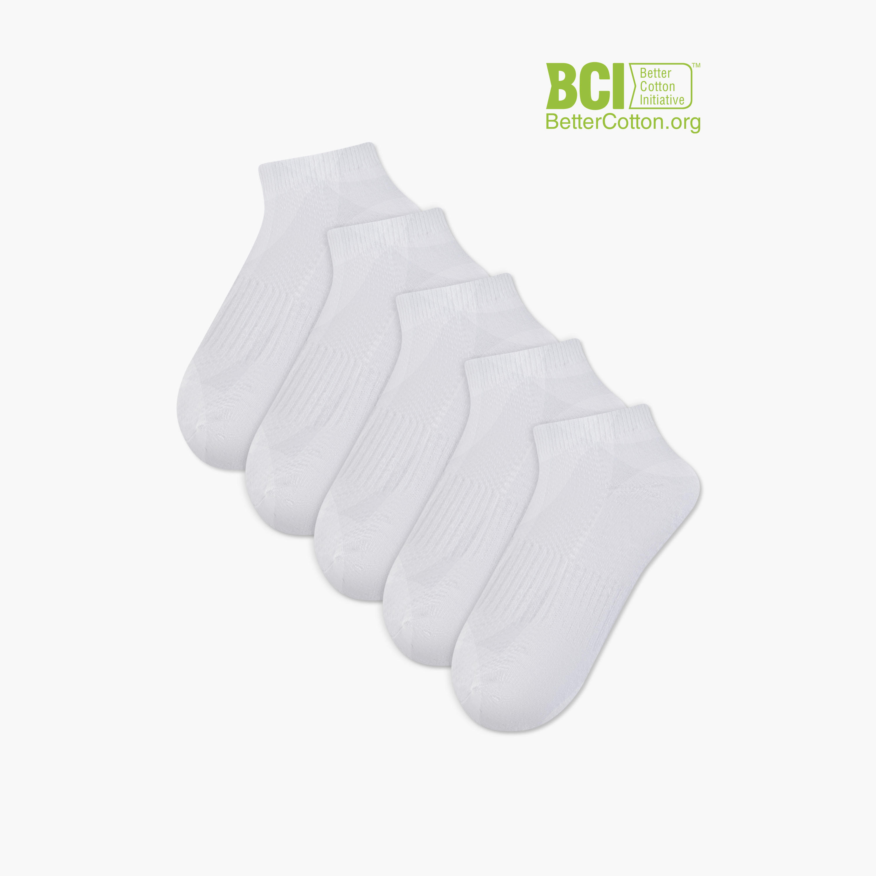 Juniors Textured Ankle Length Cushioned Socks - Set of 5-girls-accessories-socks-image-1