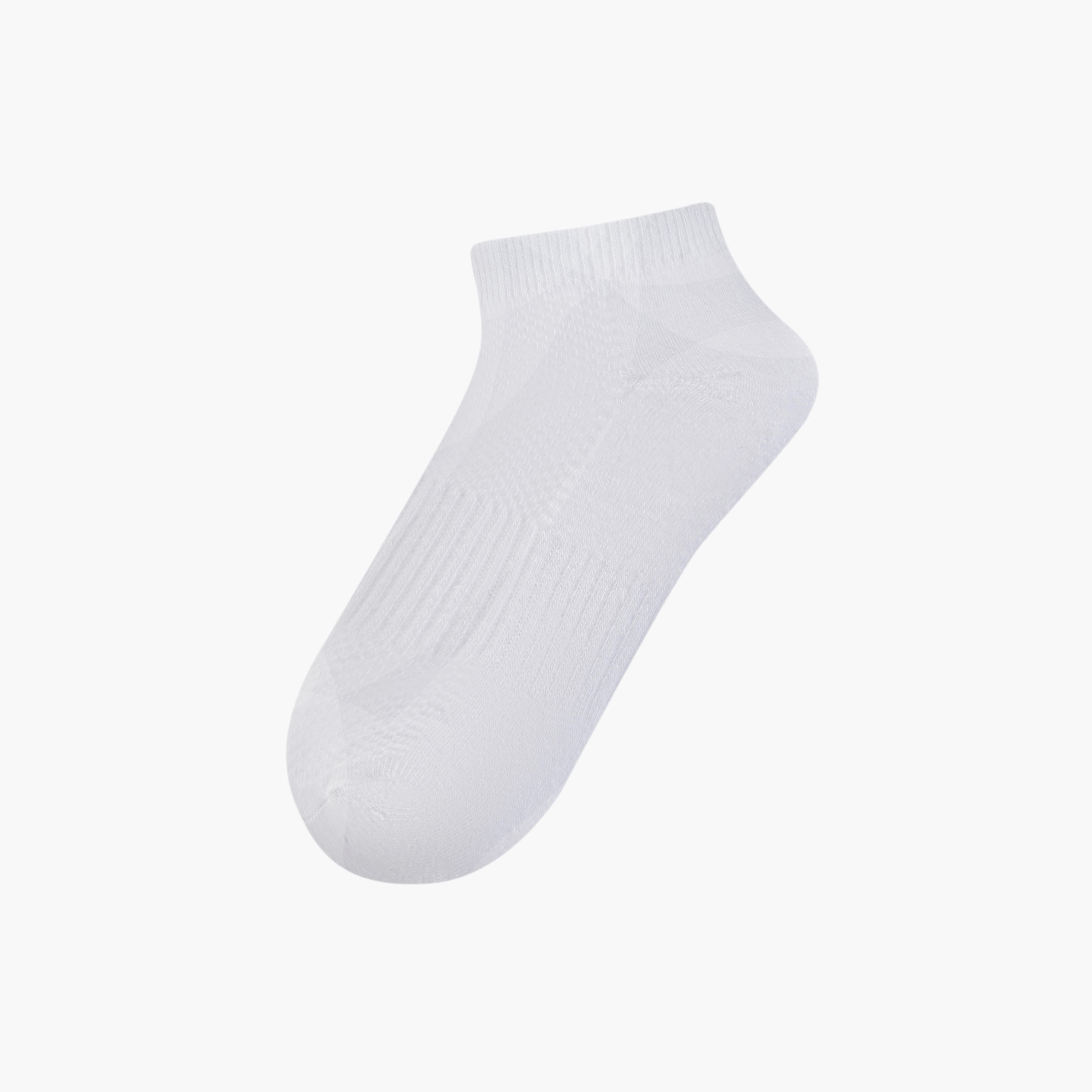 Juniors Textured Ankle Length Cushioned Socks - Set of 5-girls-accessories-socks-image-2