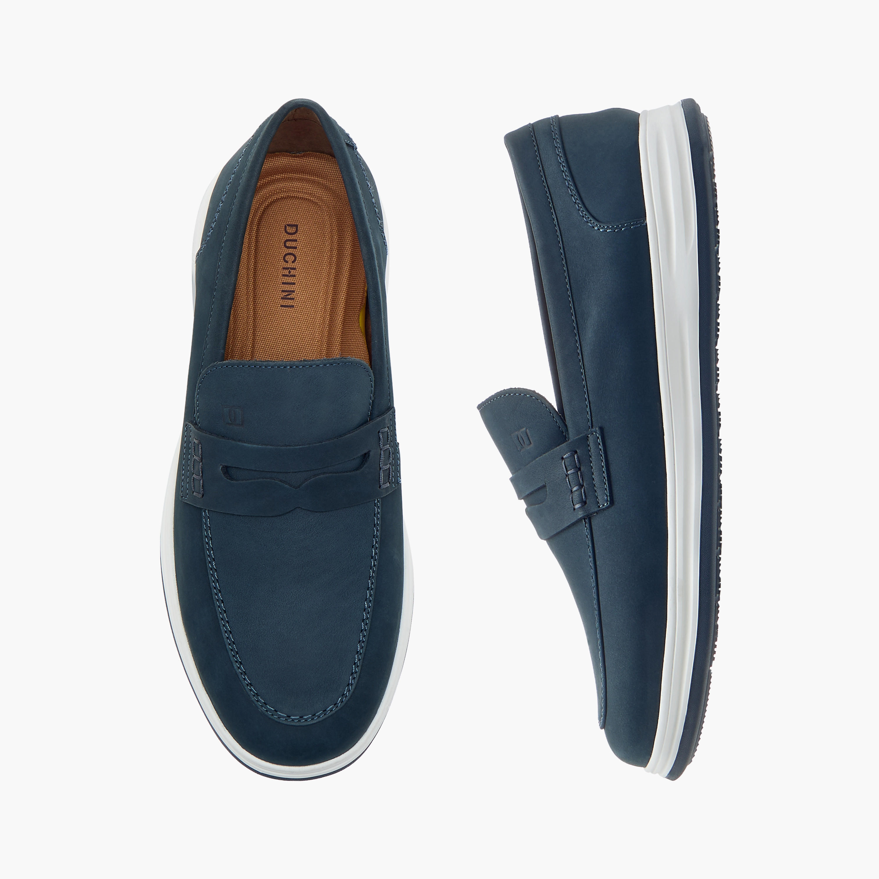 Duchini Men's Leather Cutout Detail Slip-On Loafers-men-shoes-loafersandmoccasins-image-1