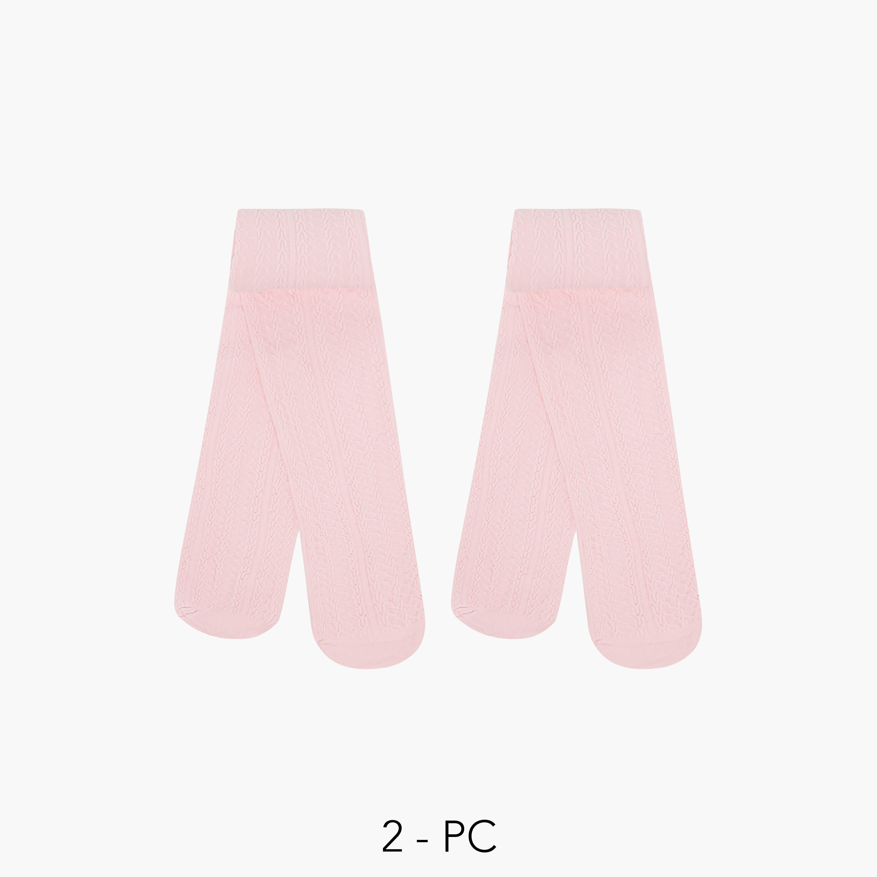 Flora Bella Textured Tights with Elasticated Waistband - Set of 2-baby-girls-accessories-socks-image-1