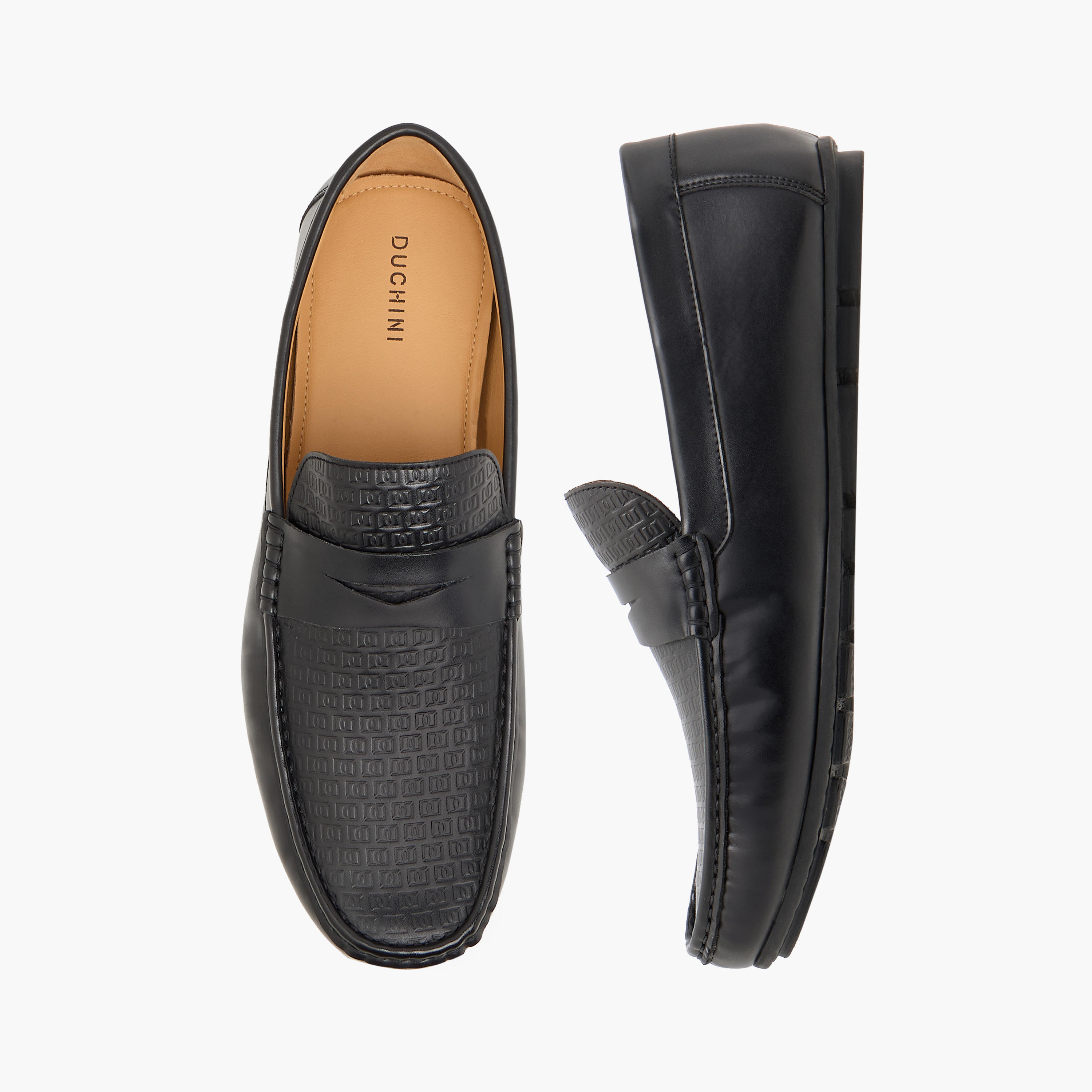 Duchini Men's Logo Embossed Slip-On Moccasins-men-shoes-formalshoes-image-1