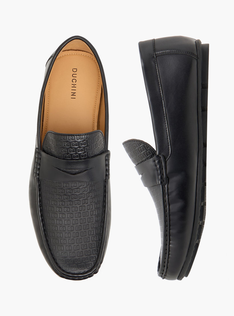 Duchini Men's Logo Embossed Slip-On Moccasins-men-shoes-formalshoes-image-1