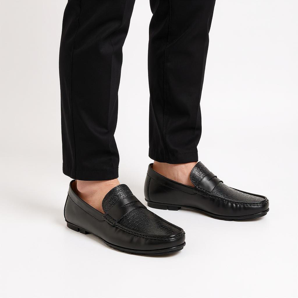 Duchini Men's Logo Embossed Slip-On Moccasins-men-shoes-formalshoes-image-2