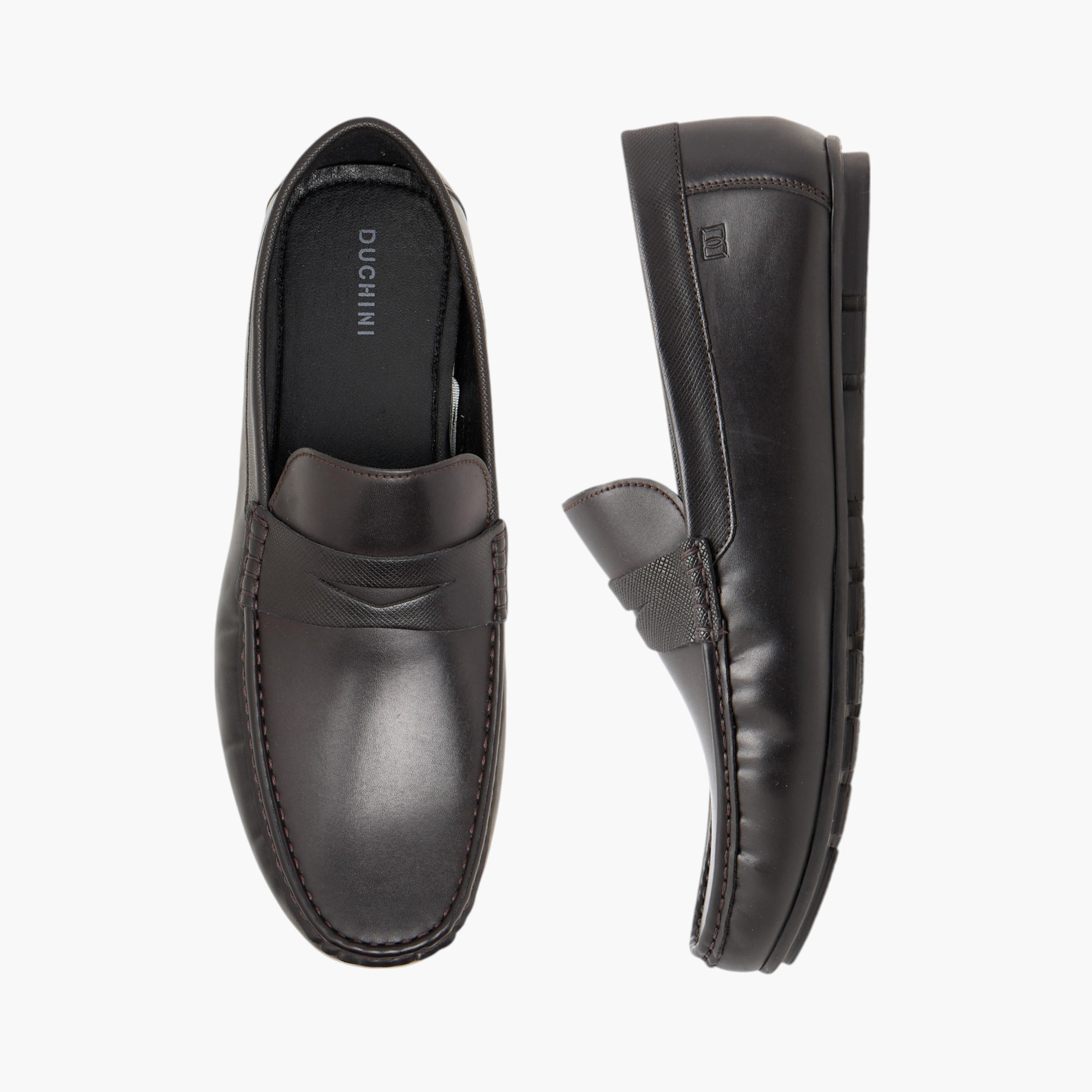 Duchini Men's Solid Slip-On Moccasins with Cut-Out Detail-men-shoes-formalshoes-image-1