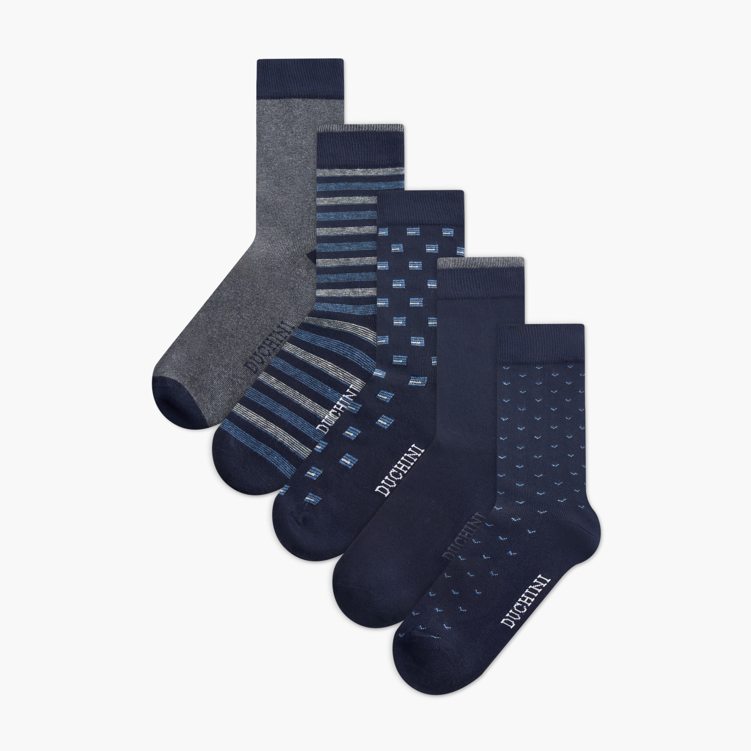 طقم جوارب غير وبريّة 5 قطع بطول متوسط من دوتشيني-men-socks-image-1