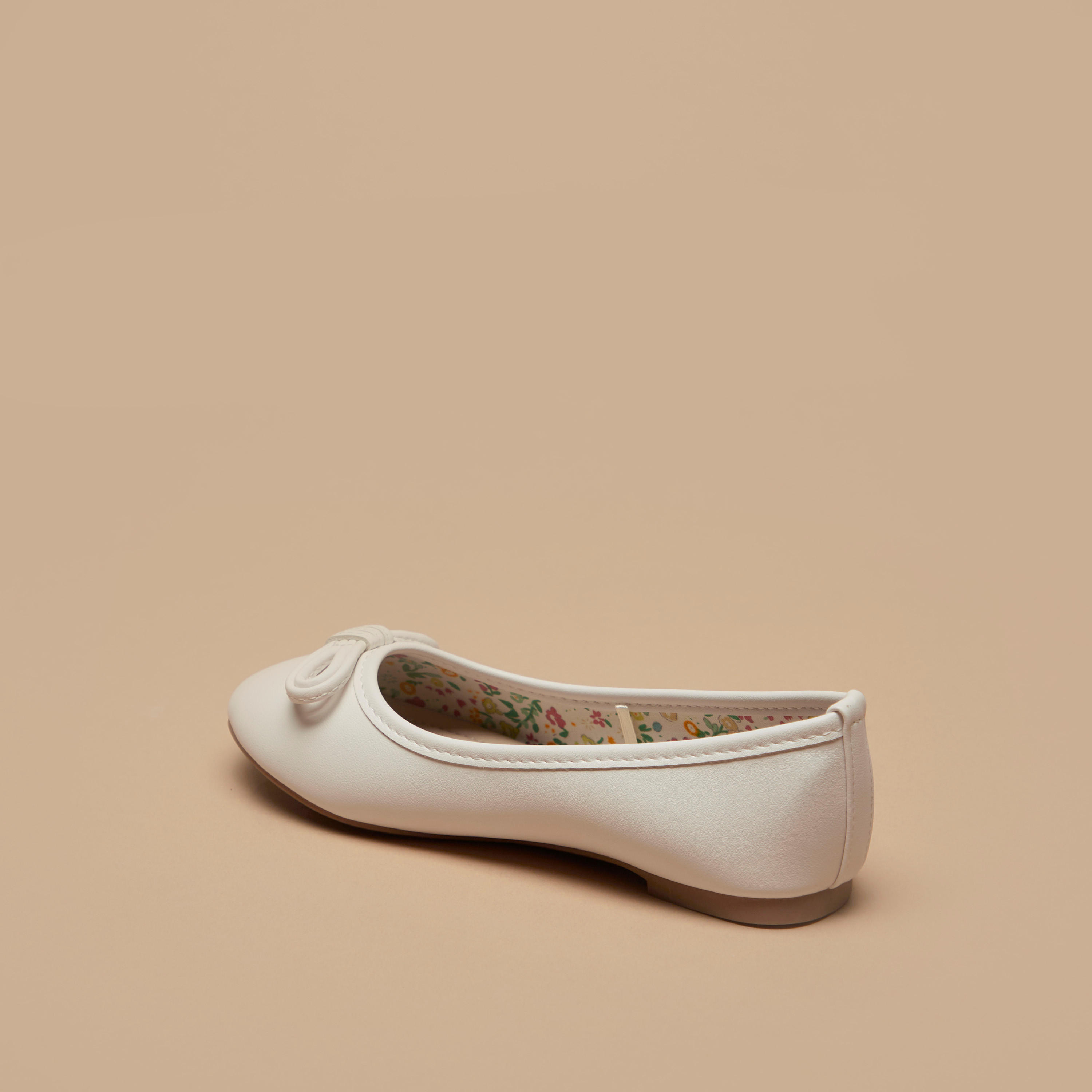 حذاء باليرينا سادة سهل الارتداء مزين بفيونكة من فلورا بيلا-girls-shoes-ballerinas-image-2