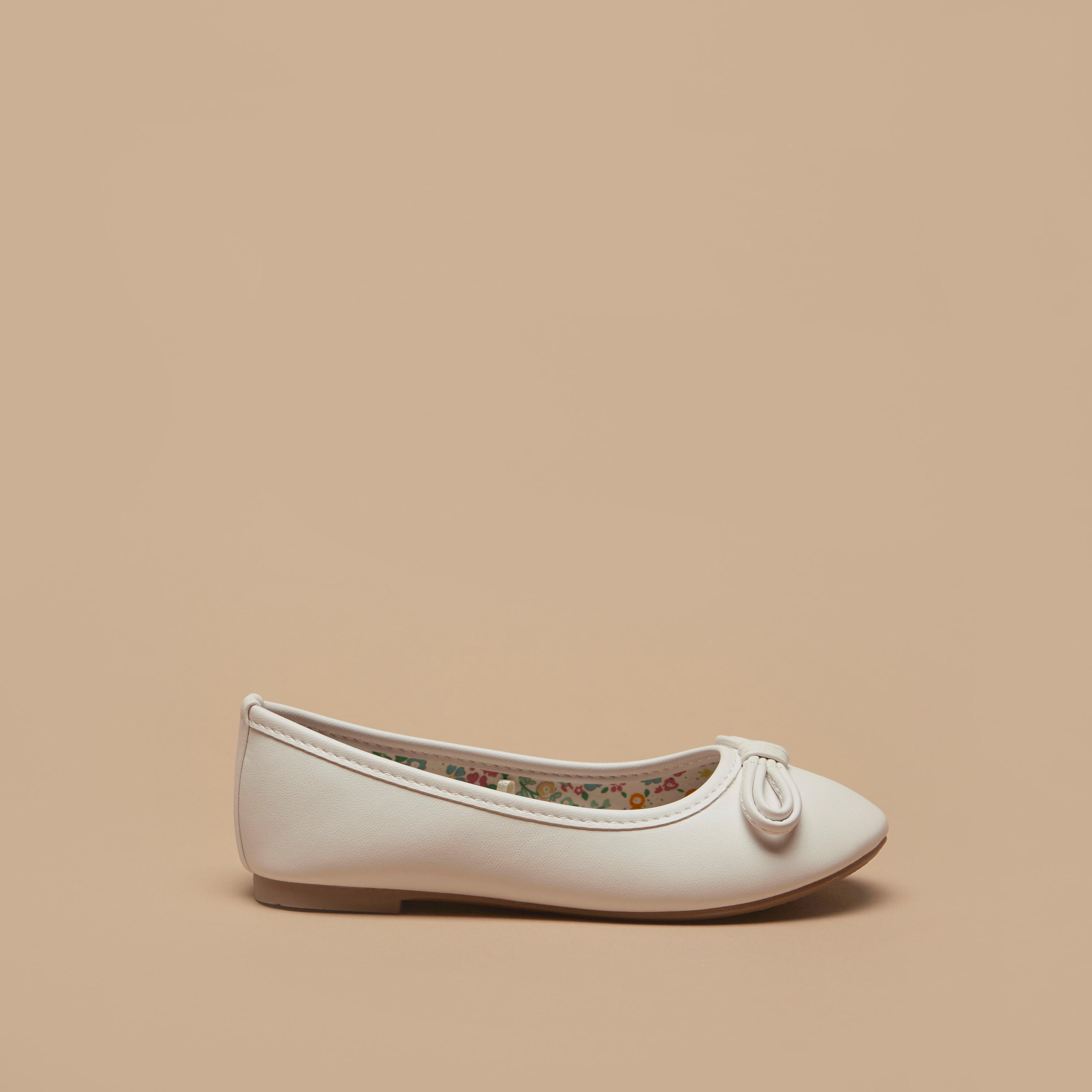 حذاء باليرينا سادة سهل الارتداء مزين بفيونكة من فلورا بيلا-girls-shoes-ballerinas-image-3