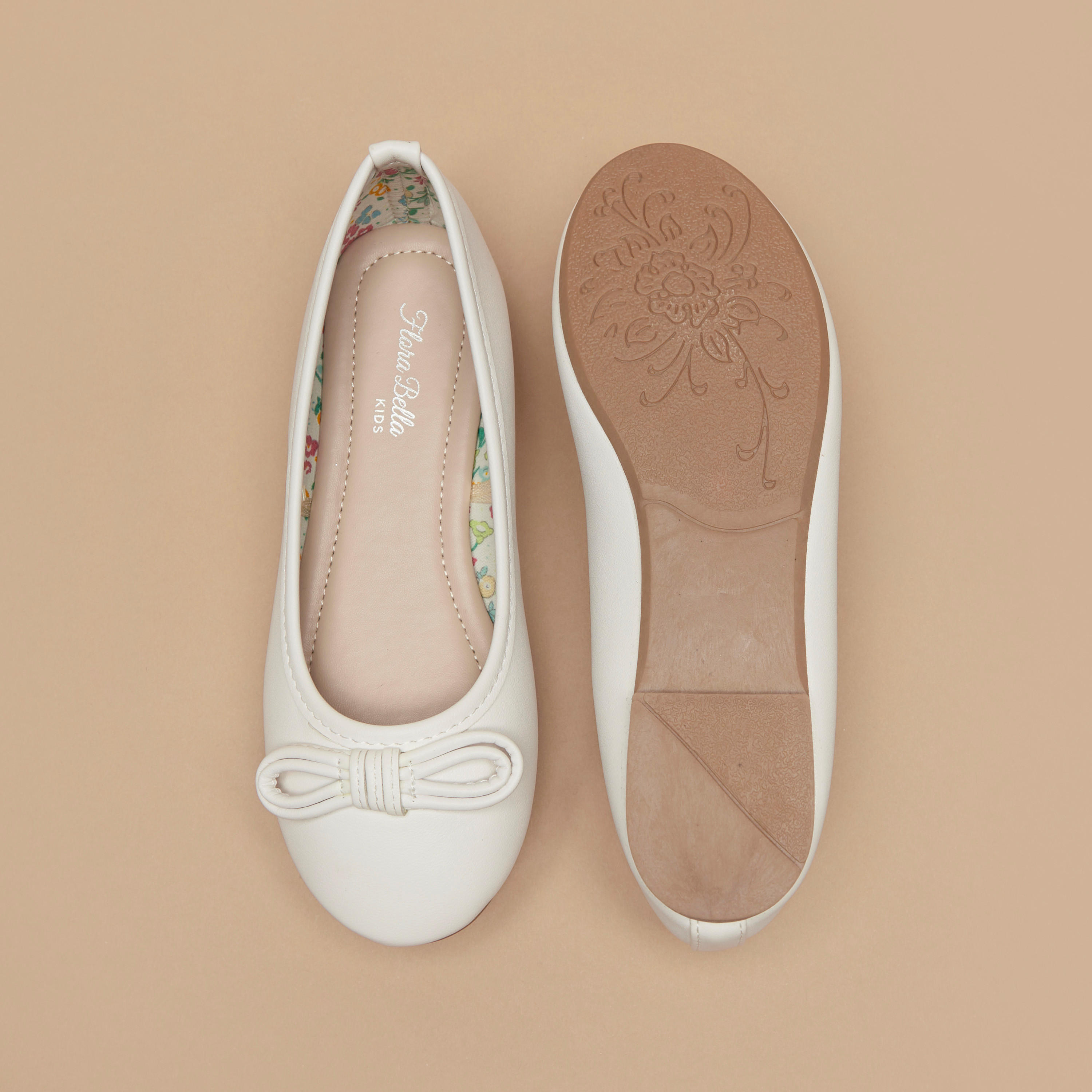 حذاء باليرينا سادة سهل الارتداء مزين بفيونكة من فلورا بيلا-girls-shoes-ballerinas-image-5