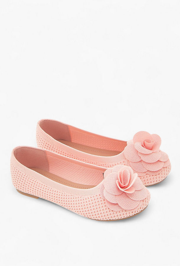 Flora Bella Floral Detail Slip-On Ballerina Shoes-girls-shoes-ballerinas-image-1