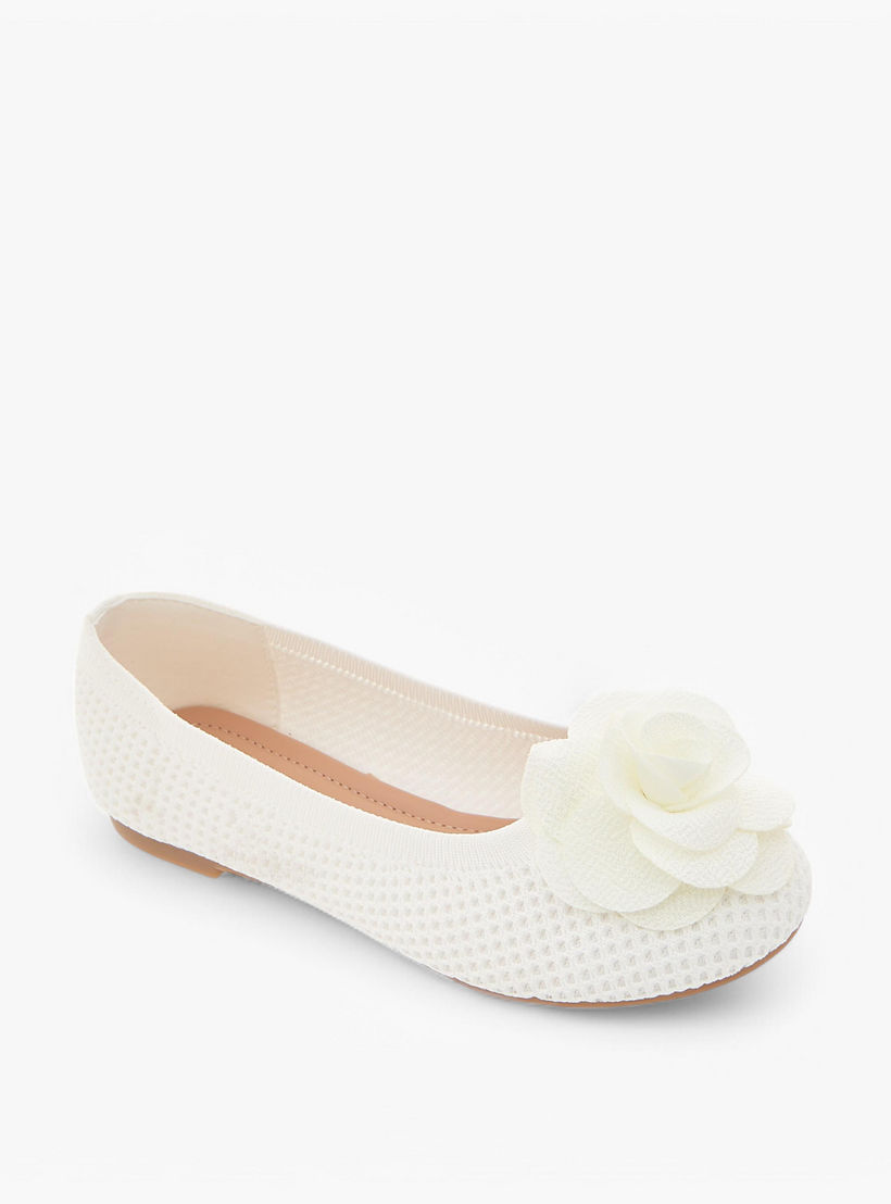 Flora Bella Floral Detail Slip-On Ballerina Shoes-girls-shoes-ballerinas-image-2