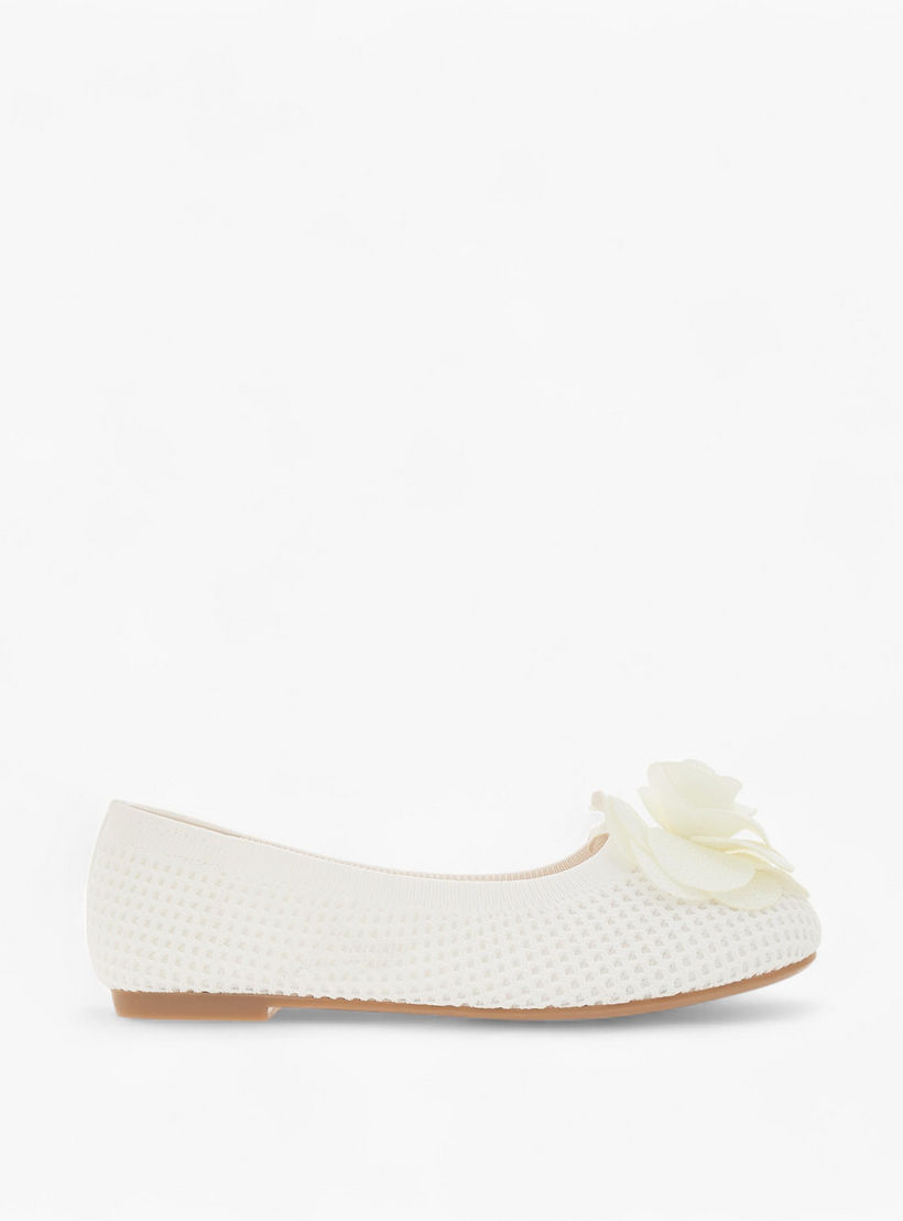Flora Bella Floral Detail Slip-On Ballerina Shoes-girls-shoes-ballerinas-image-3