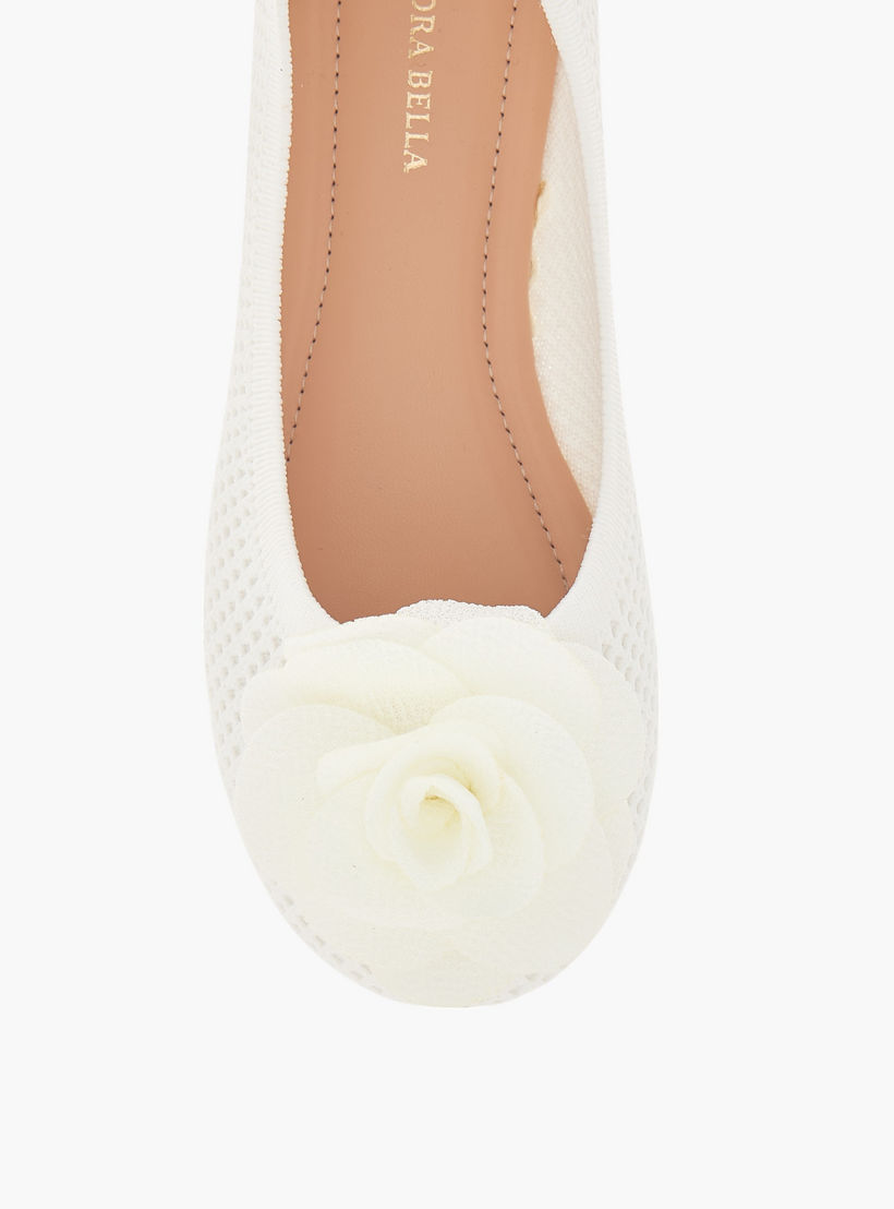 Flora Bella Floral Detail Slip-On Ballerina Shoes-girls-shoes-ballerinas-image-4