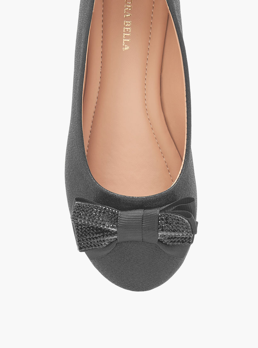Flora Bella Bow Embellished Slip-On Ballerina Shoes-girls-shoes-ballerinas-image-4