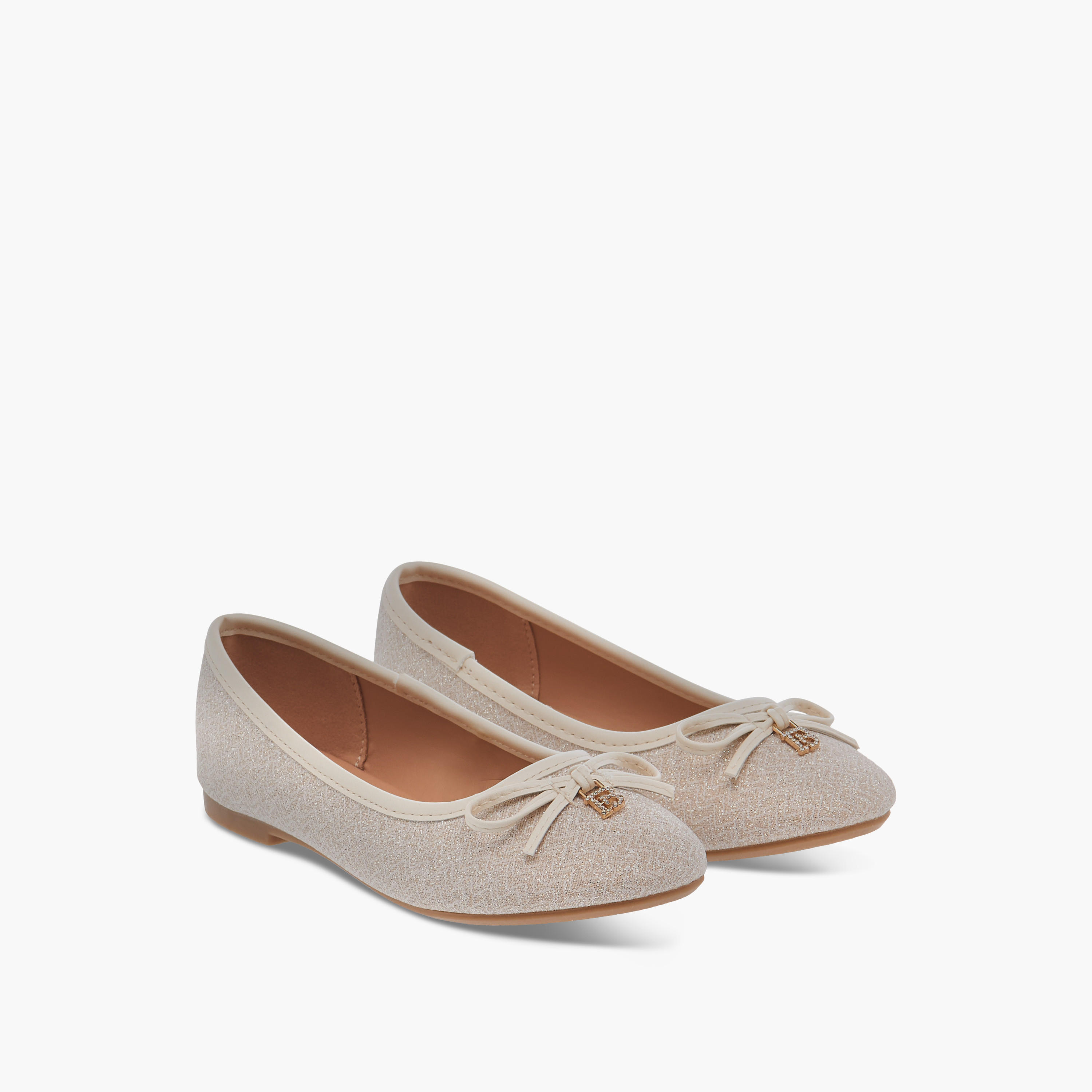 Flora Bella Bow Applique Slip-On Ballerina Shoes-girls-shoes-ballerinas-image-1