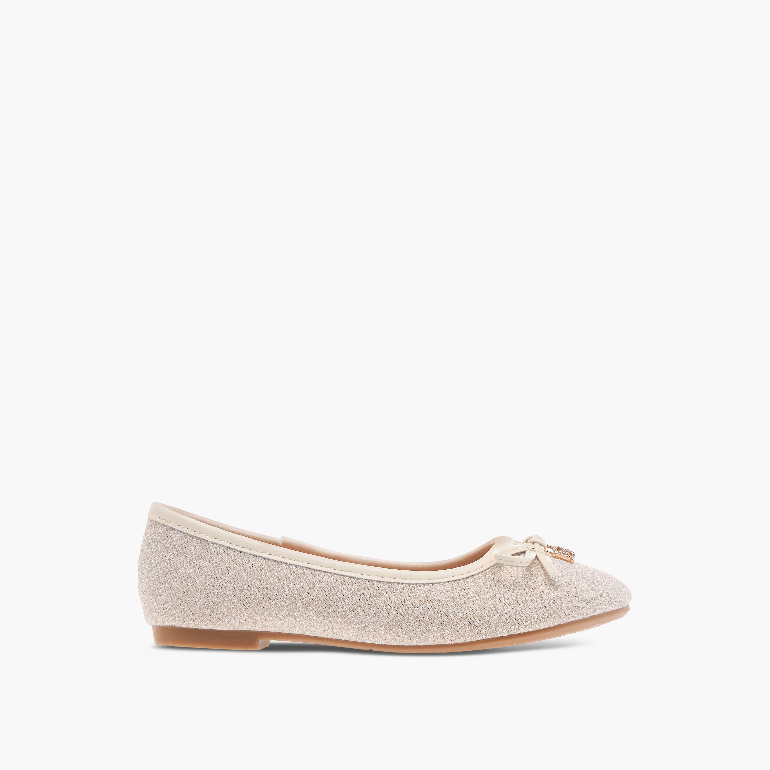Flora Bella Bow Applique Slip-On Ballerina Shoes-girls-shoes-ballerinas-image-3