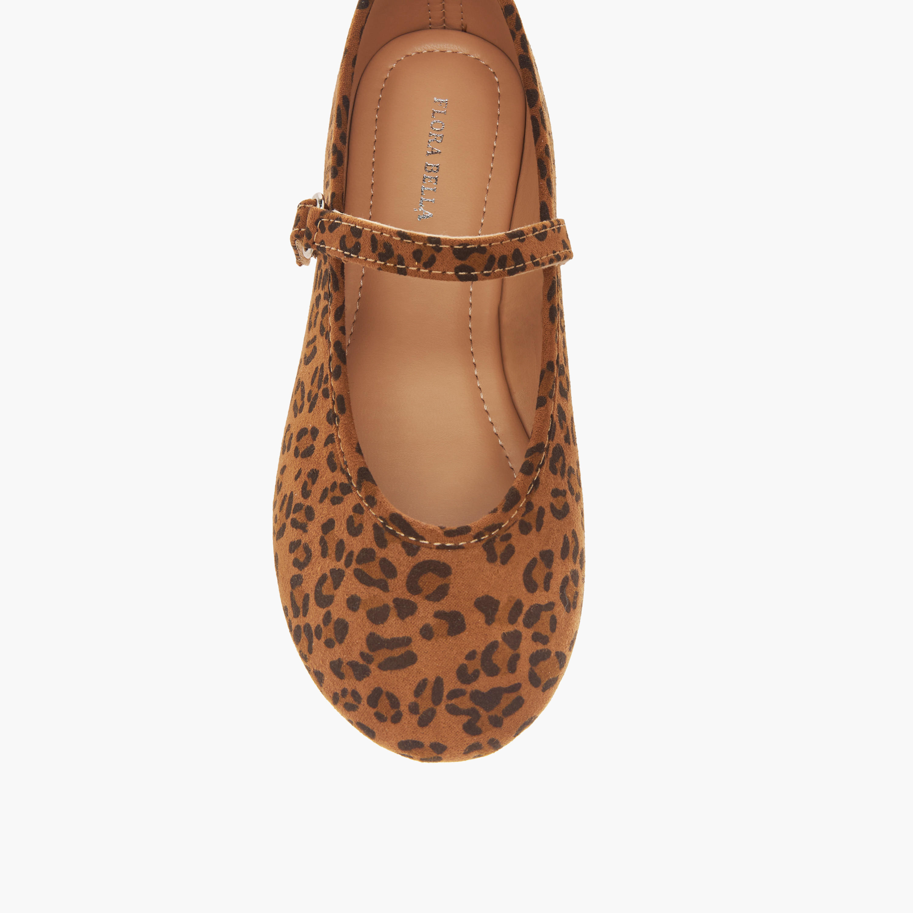 Flora Bella Animal Print Ballerina Shoes with Hook and Loop Closure-girls-shoes-maryjanes-image-4
