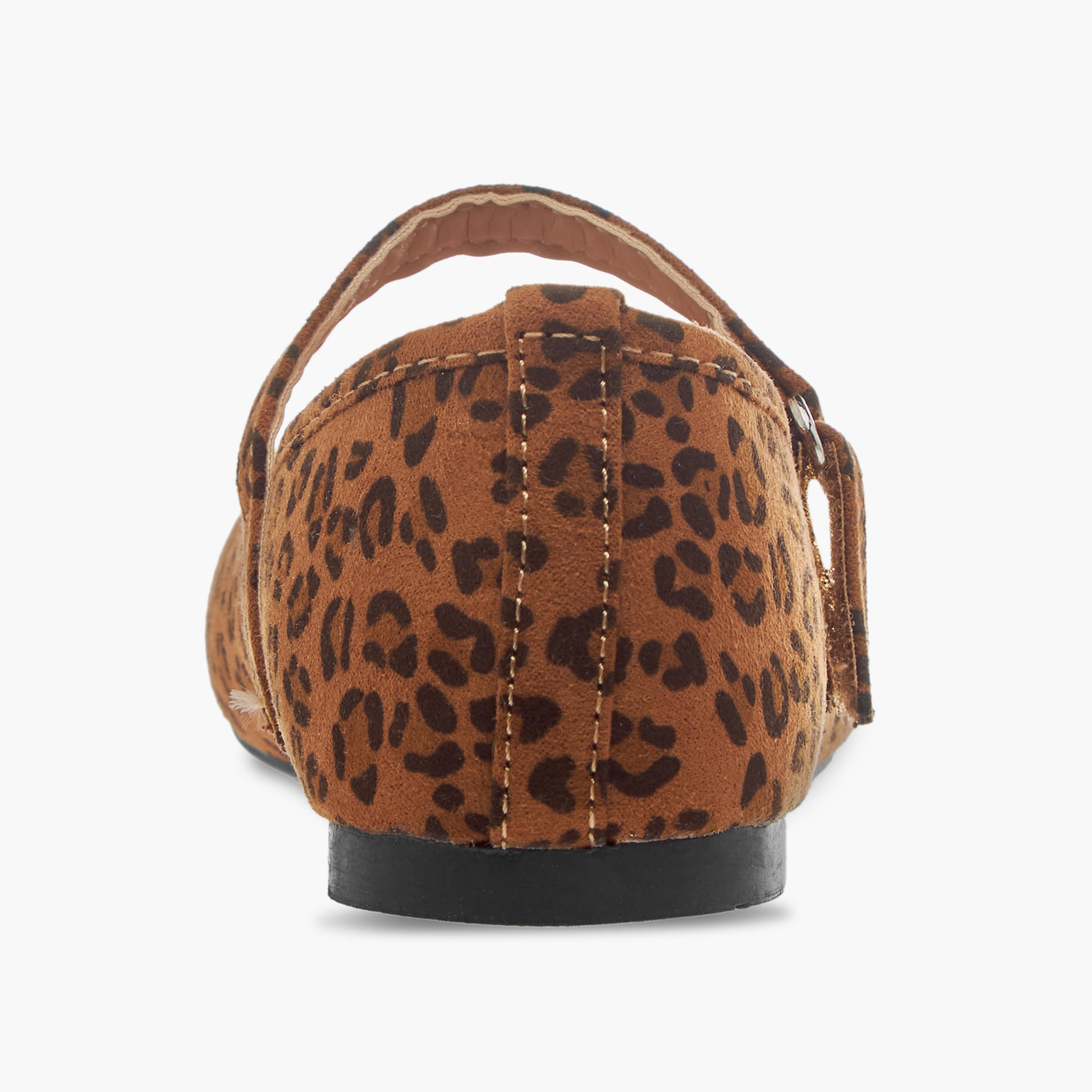 Flora Bella Animal Print Ballerina Shoes with Hook and Loop Closure-girls-shoes-maryjanes-image-5