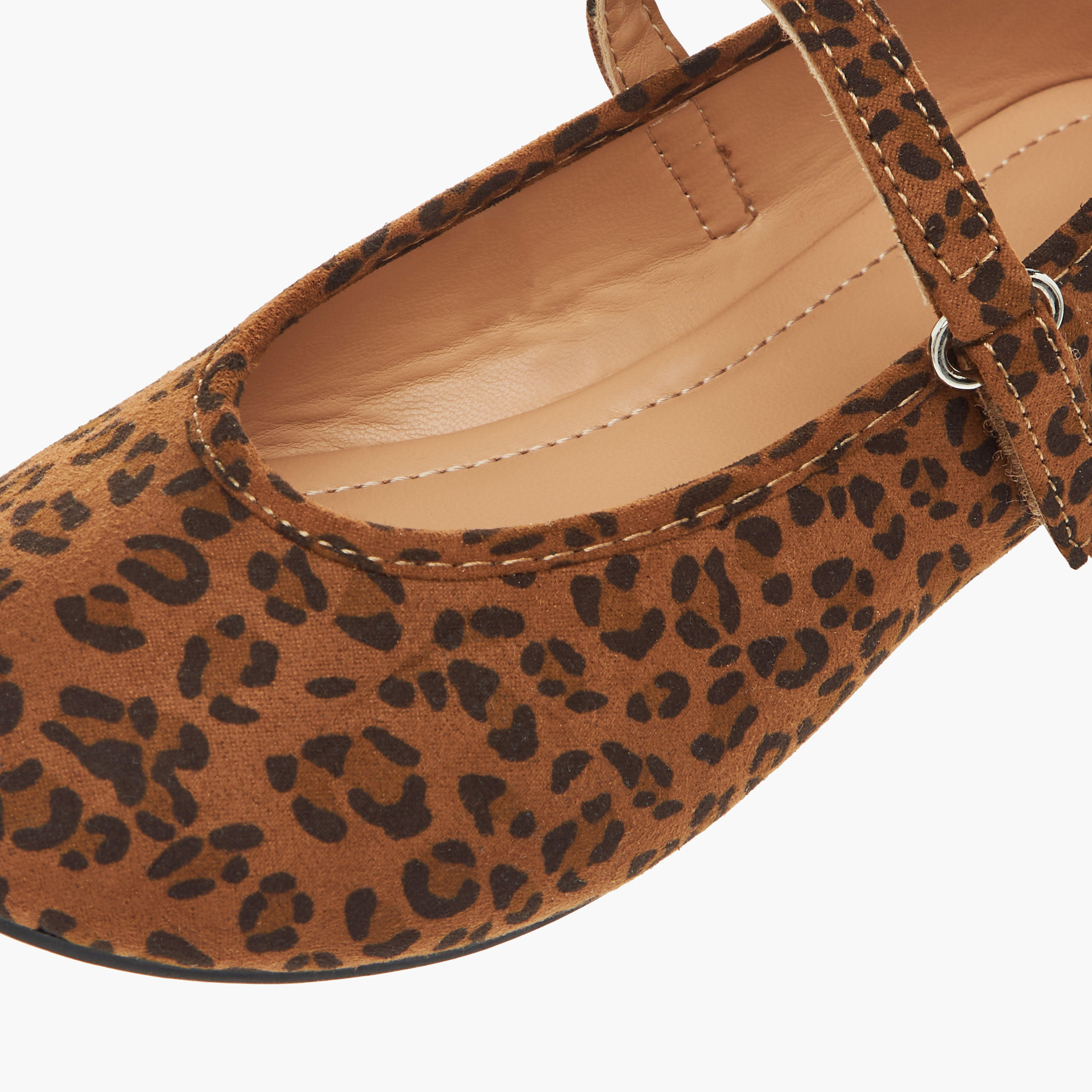 Flora Bella Animal Print Ballerina Shoes with Hook and Loop Closure-girls-shoes-maryjanes-image-6