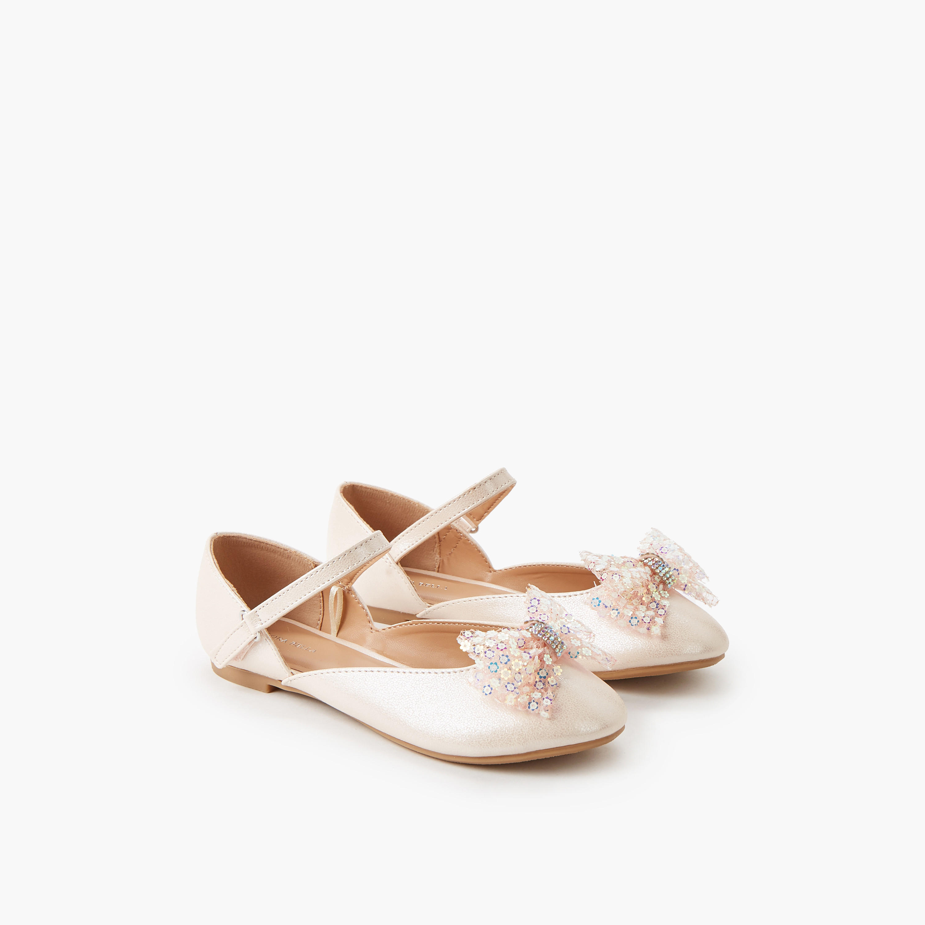 حذاء باليرينا بشريط إغلاق لاصق للبنات من فلورا بيلا-girls-shoes-ballerinas-image-1
