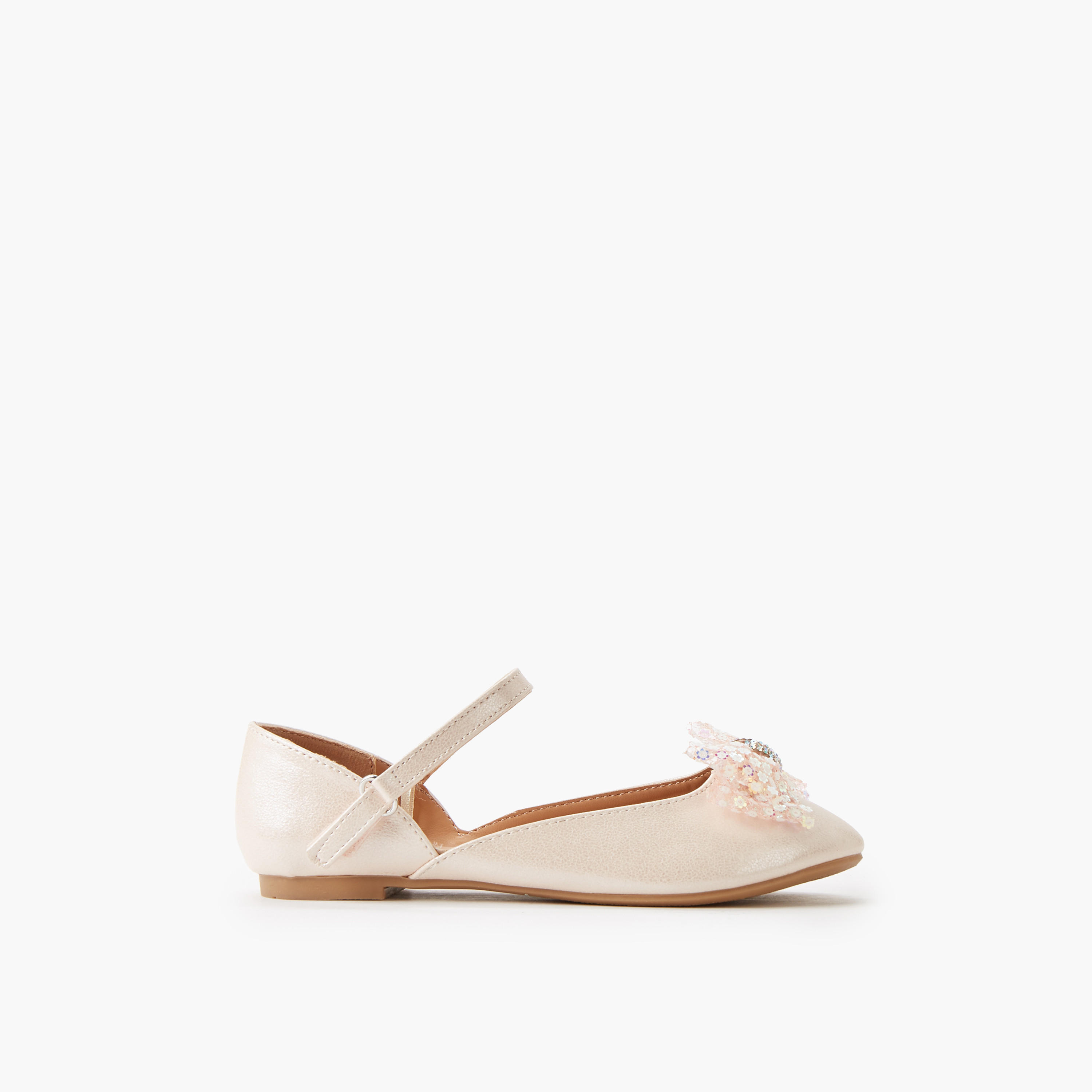 حذاء باليرينا بشريط إغلاق لاصق للبنات من فلورا بيلا-girls-shoes-ballerinas-image-3
