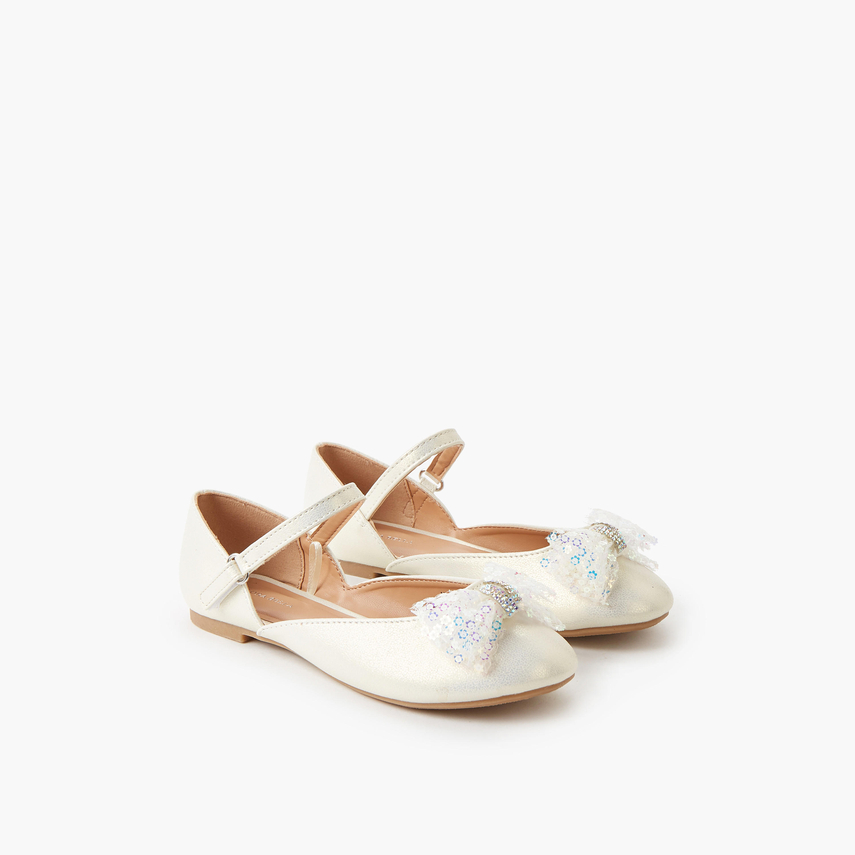 حذاء باليرينا بشريط إغلاق لاصق للبنات من فلورا بيلا-girls-shoes-ballerinas-image-1