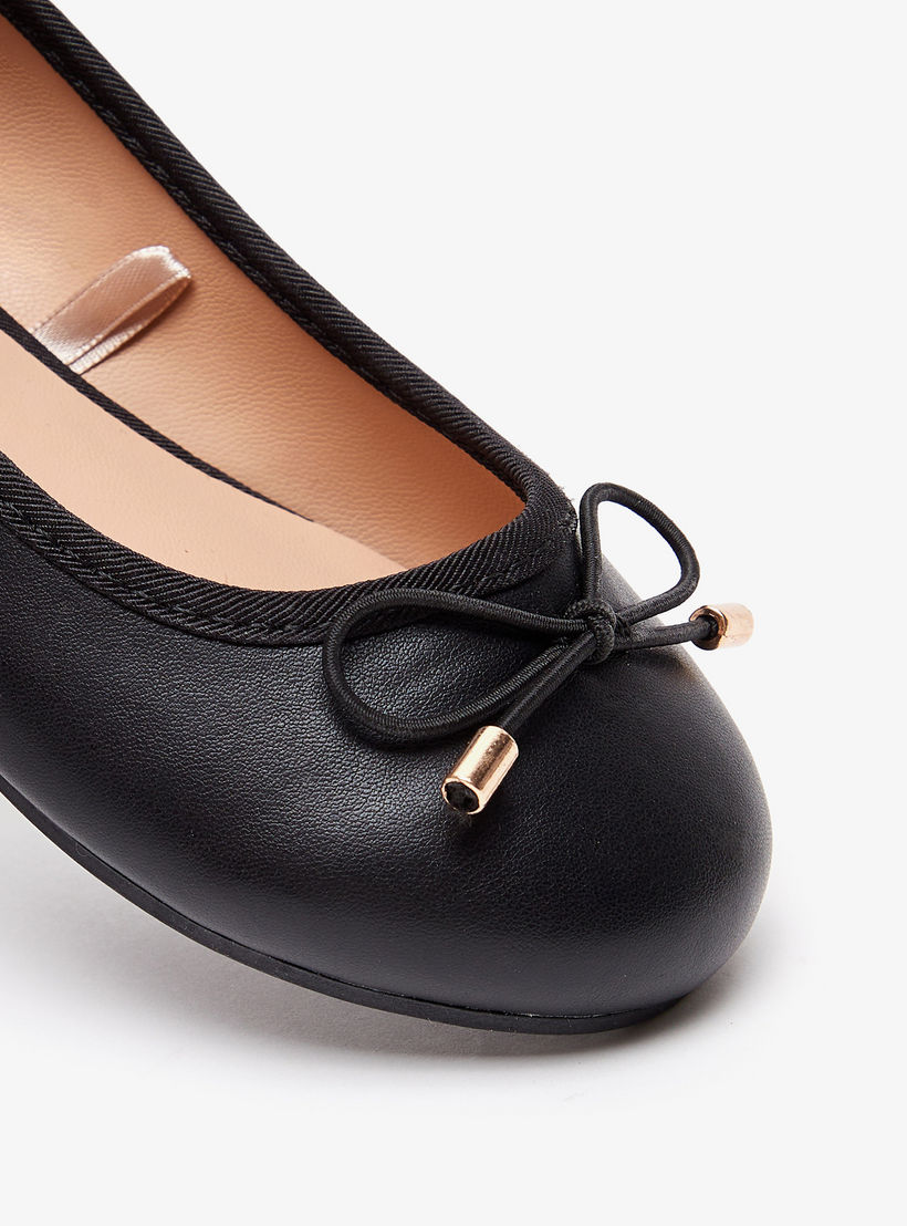 حذاء باليرينا سادة سهل الارتداء بمقدمة مستديرة وبطانة من ليتل ميسي-girls-shoes-ballerinas-image-4