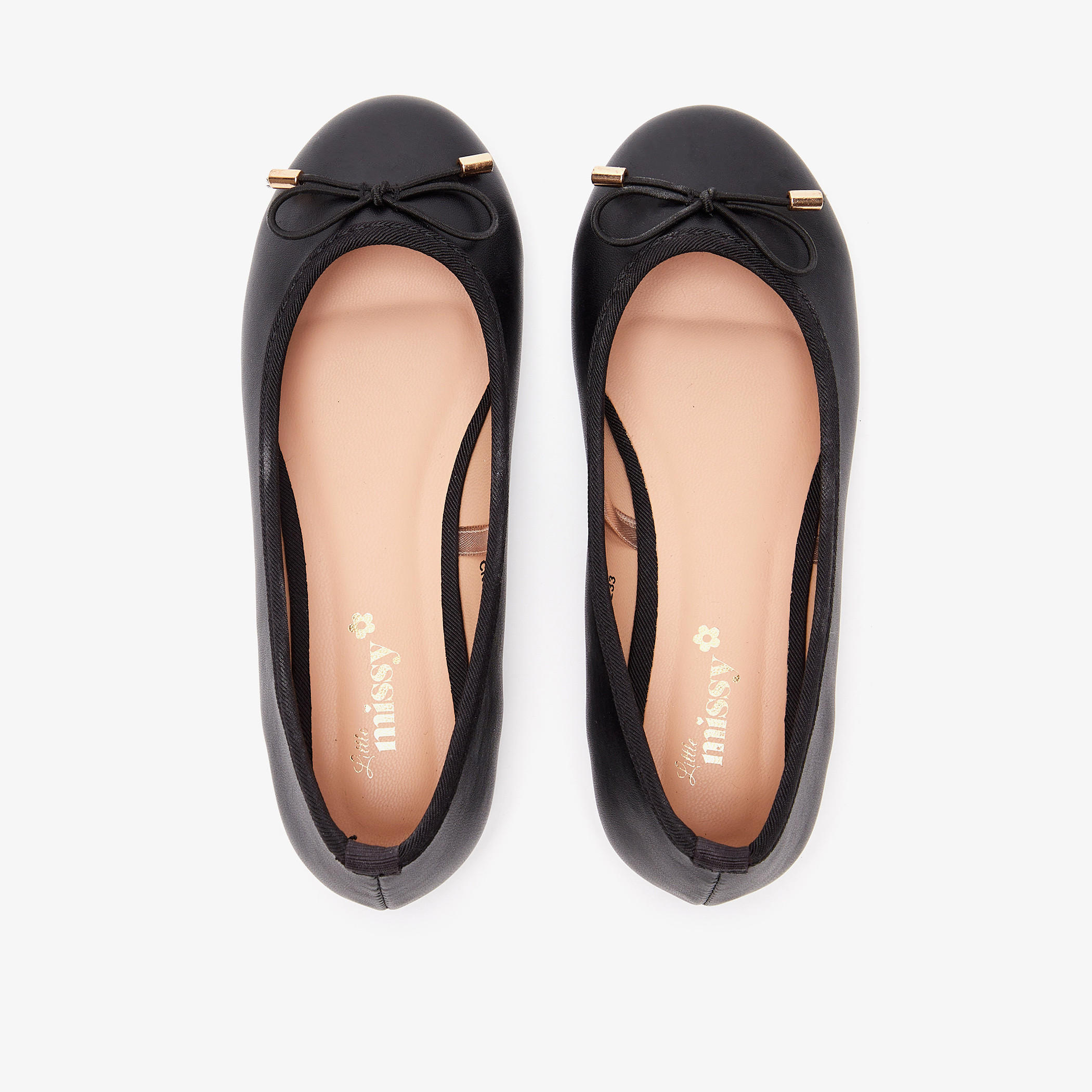 Little Missy Solid Slip-On Round Toe Ballerina Shoes with Cushioning-girls-shoes-ballerinas-image-5
