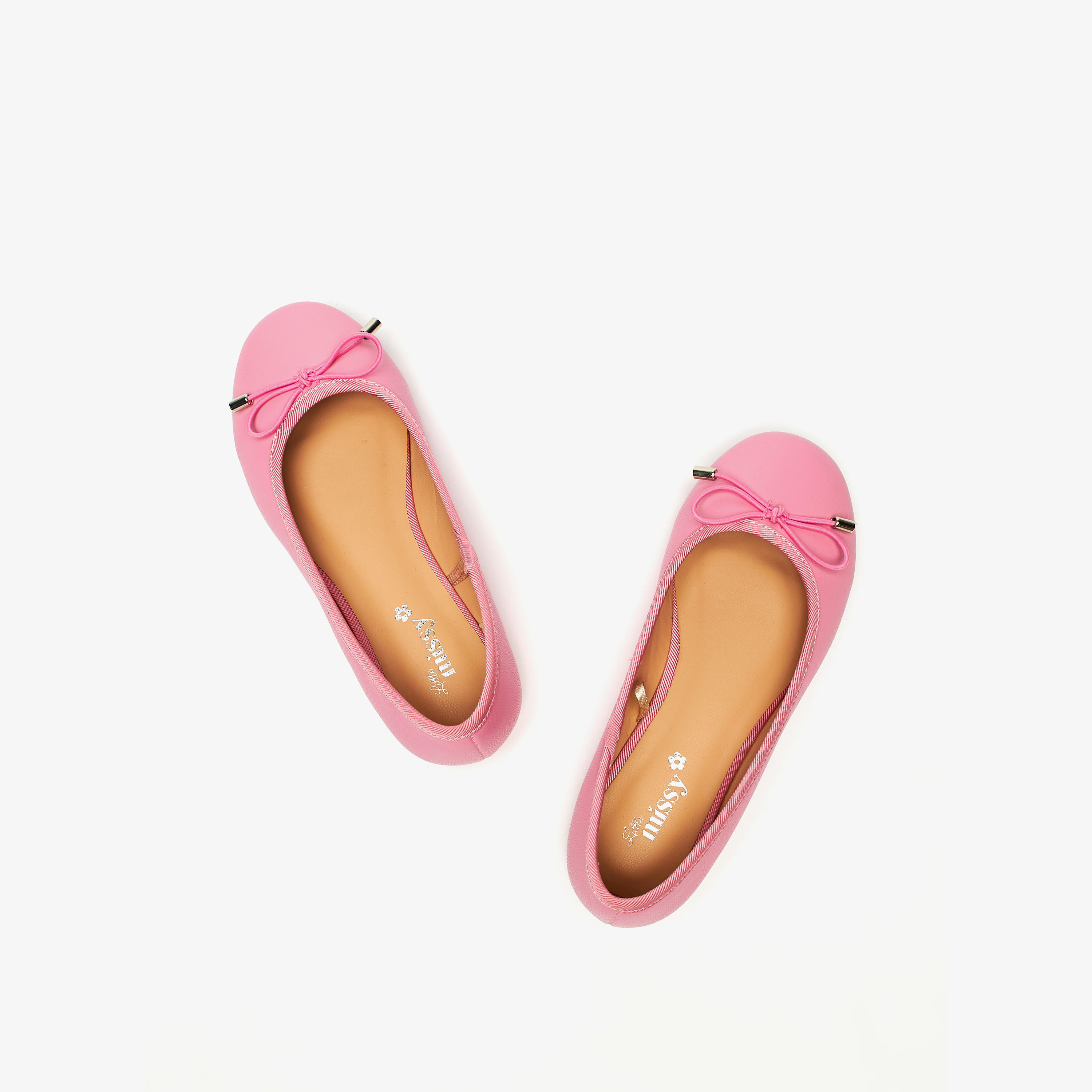 Little Missy Solid Slip-On Round Toe Ballerina Shoes with Cushioning-girls-shoes-ballerinas-image-2